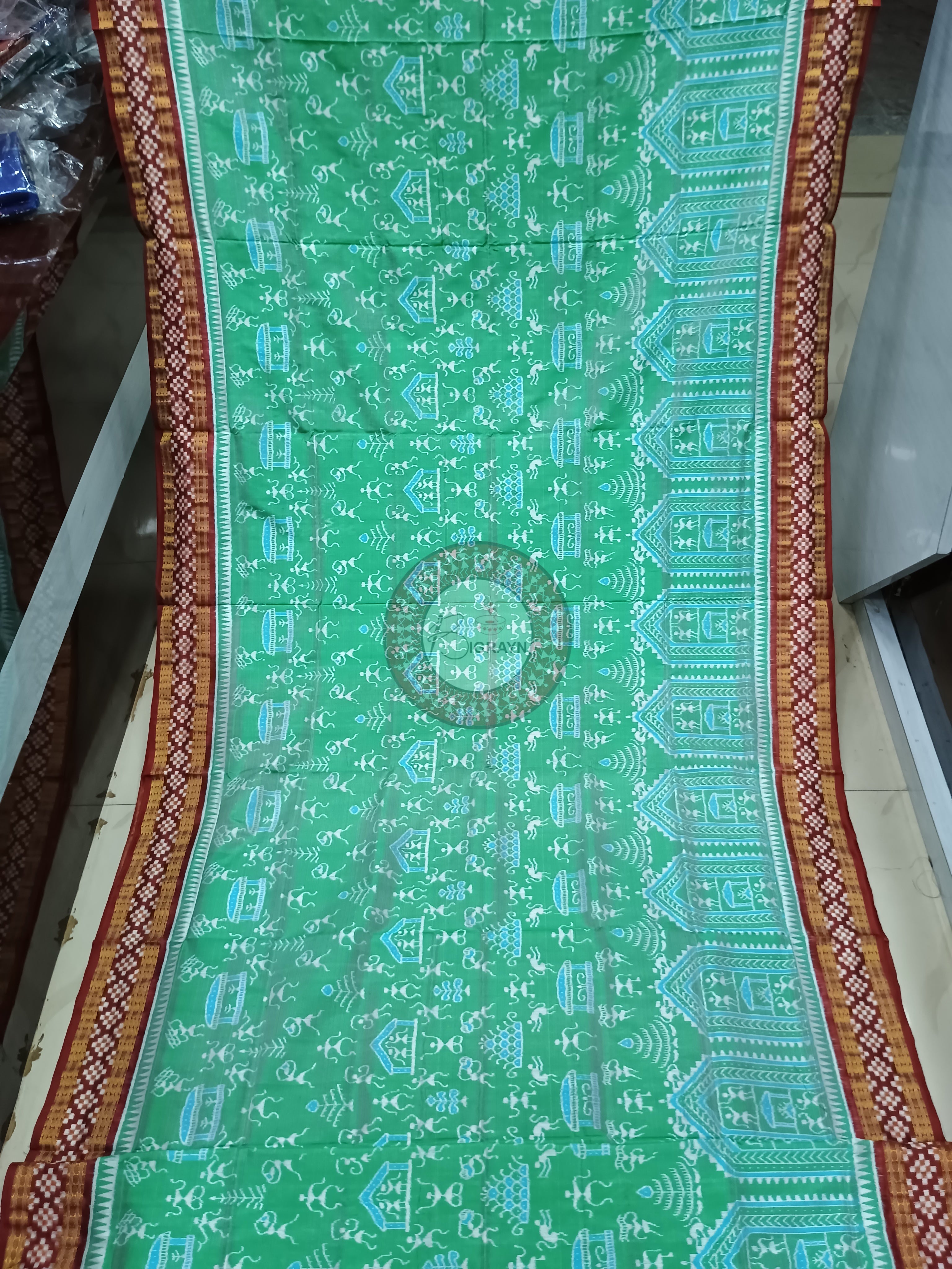 "Odisha Handloom Tissue Silk Saree with shimmering texture, elegant zari border, and lightweight drape, handcrafted by artisans"