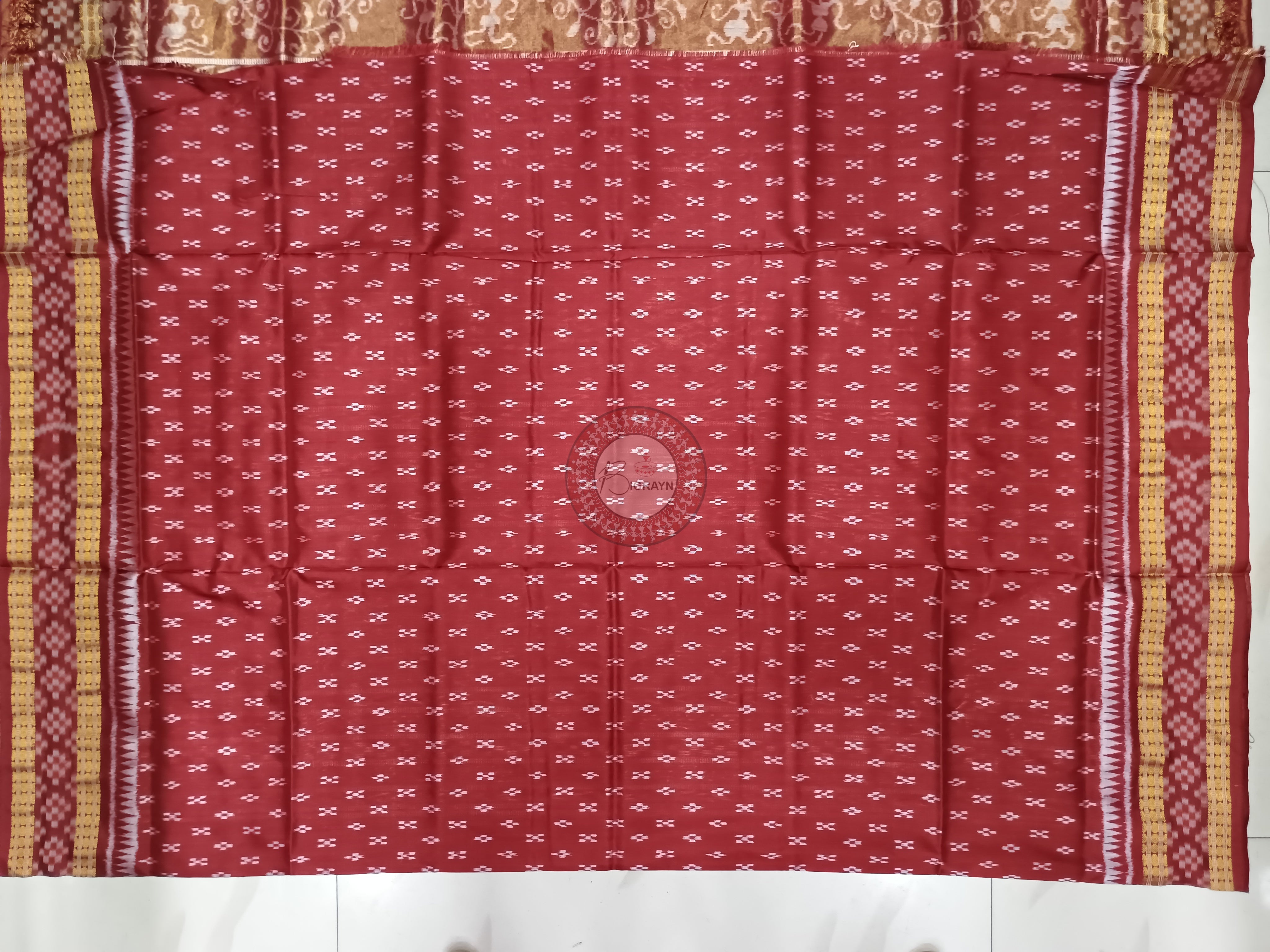"Odisha Handloom Tissue Silk Saree with shimmering texture, elegant zari border, and lightweight drape, handcrafted by artisans"