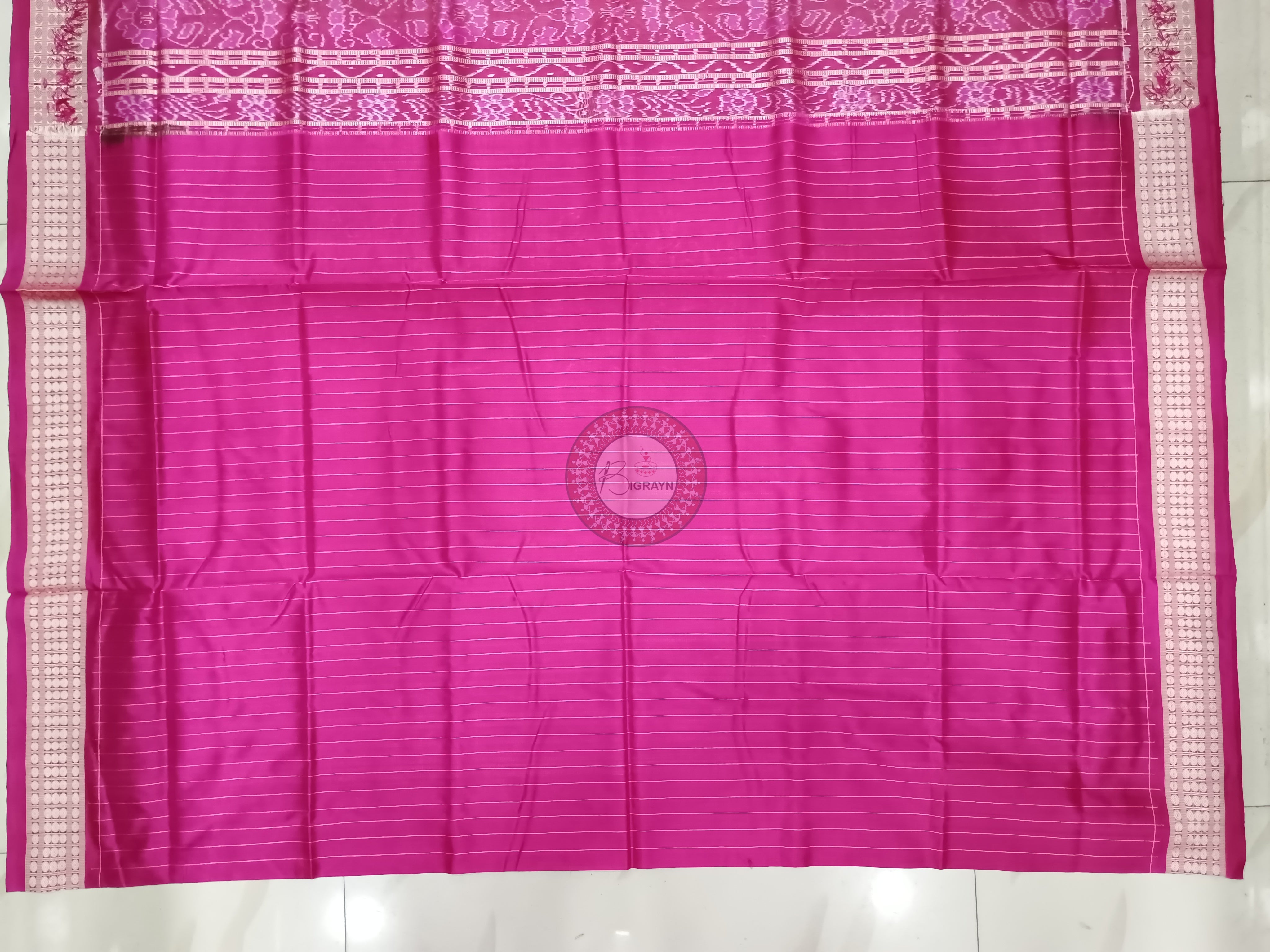 Black Magenta Tribal Pasapali Sambalpuri Silk Saree