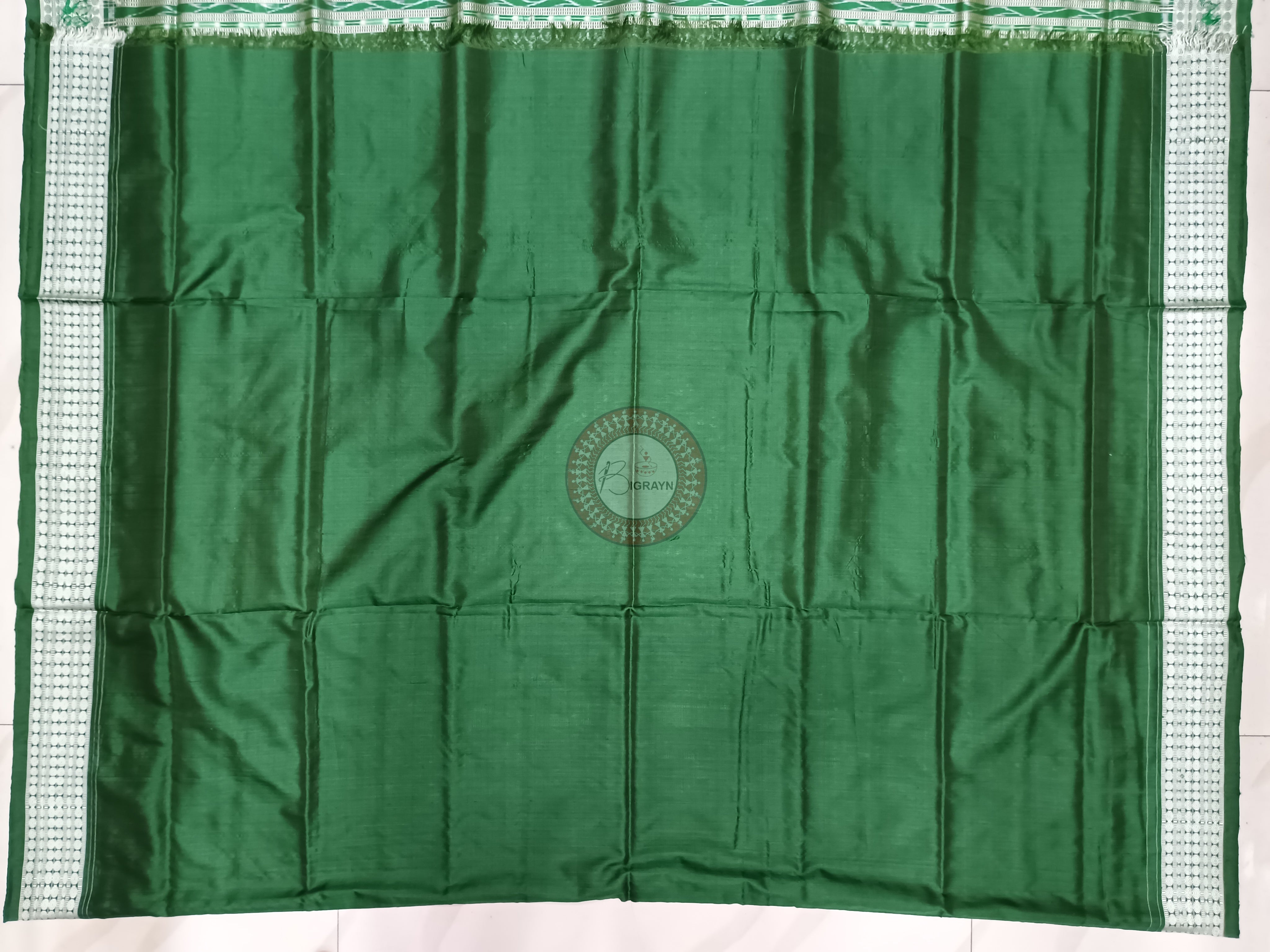 Pista Green Tribal House Sambalpuri Silk Saree