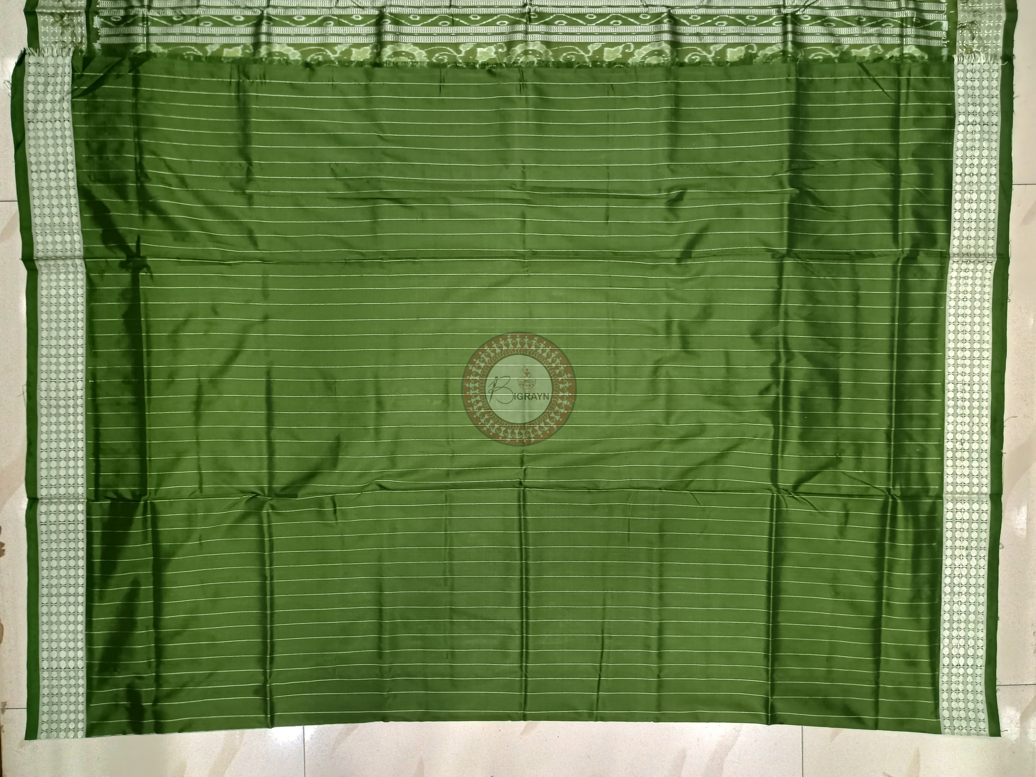 Red Mehendi Green Tribal Odisha Handloom Sambalpuri Silk Saree