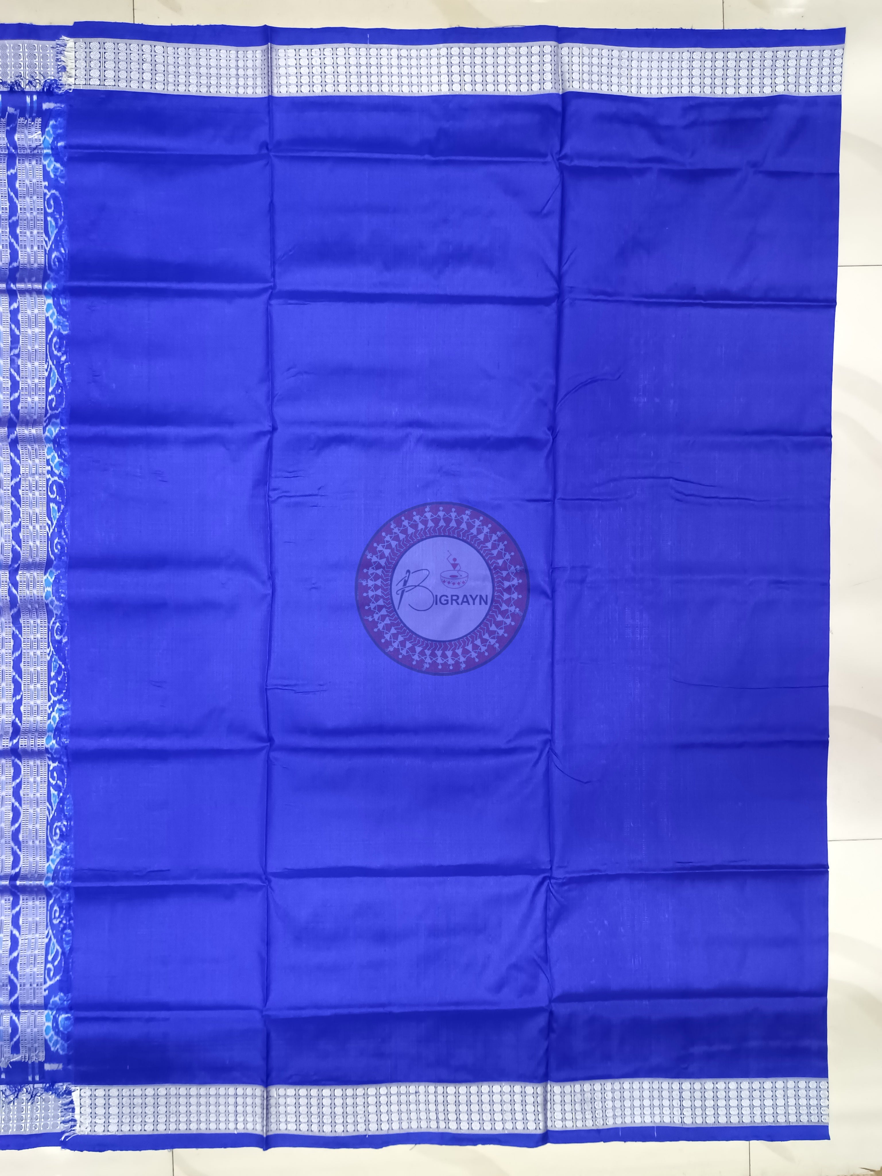 Red Blue Tribal And Tree Design Odisha Handloom Sambalpuri Silk Saree