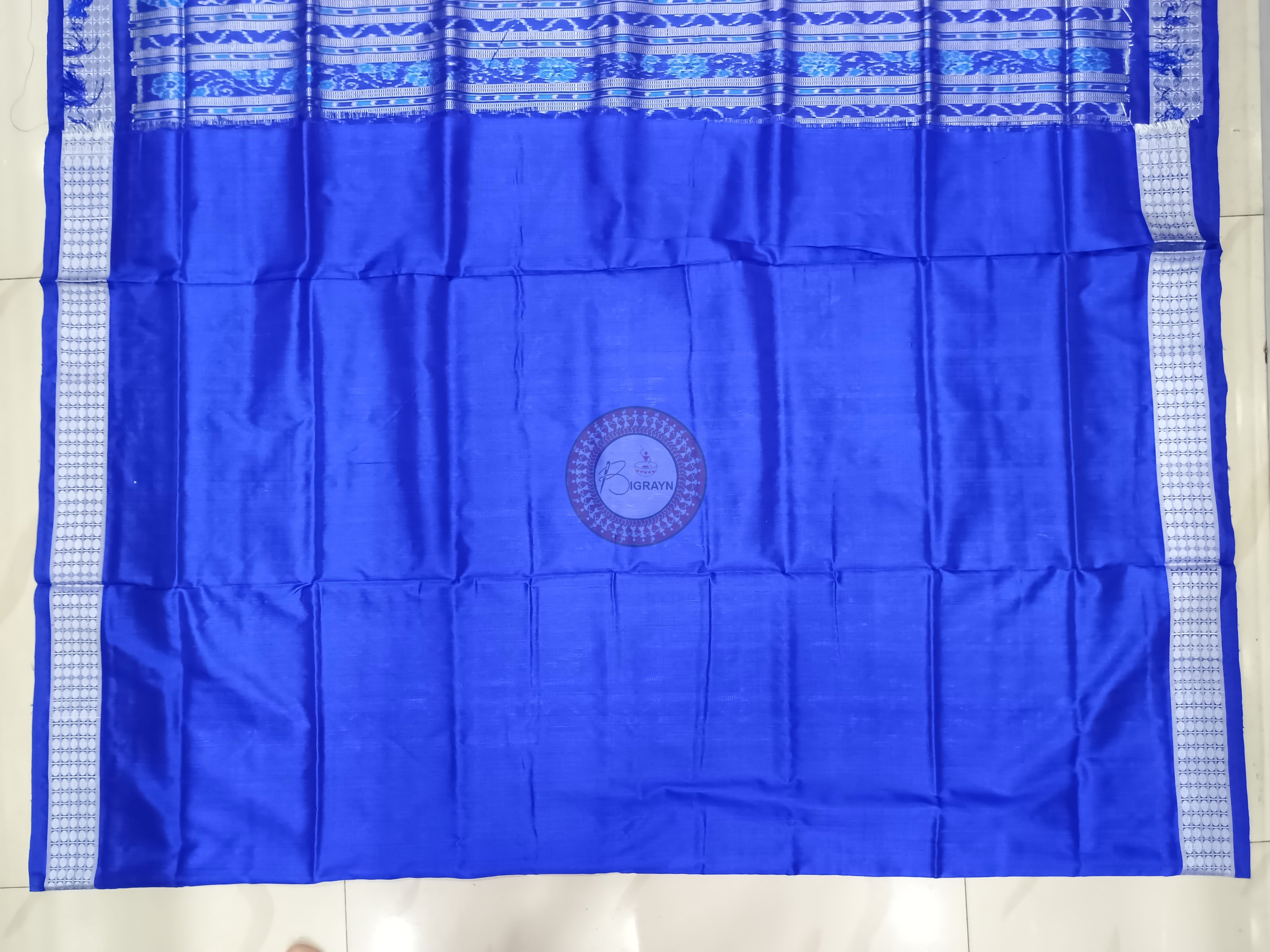 Red Blue Tribal Marriage Design Odisha Handloom Sambalpuri Silk Saree