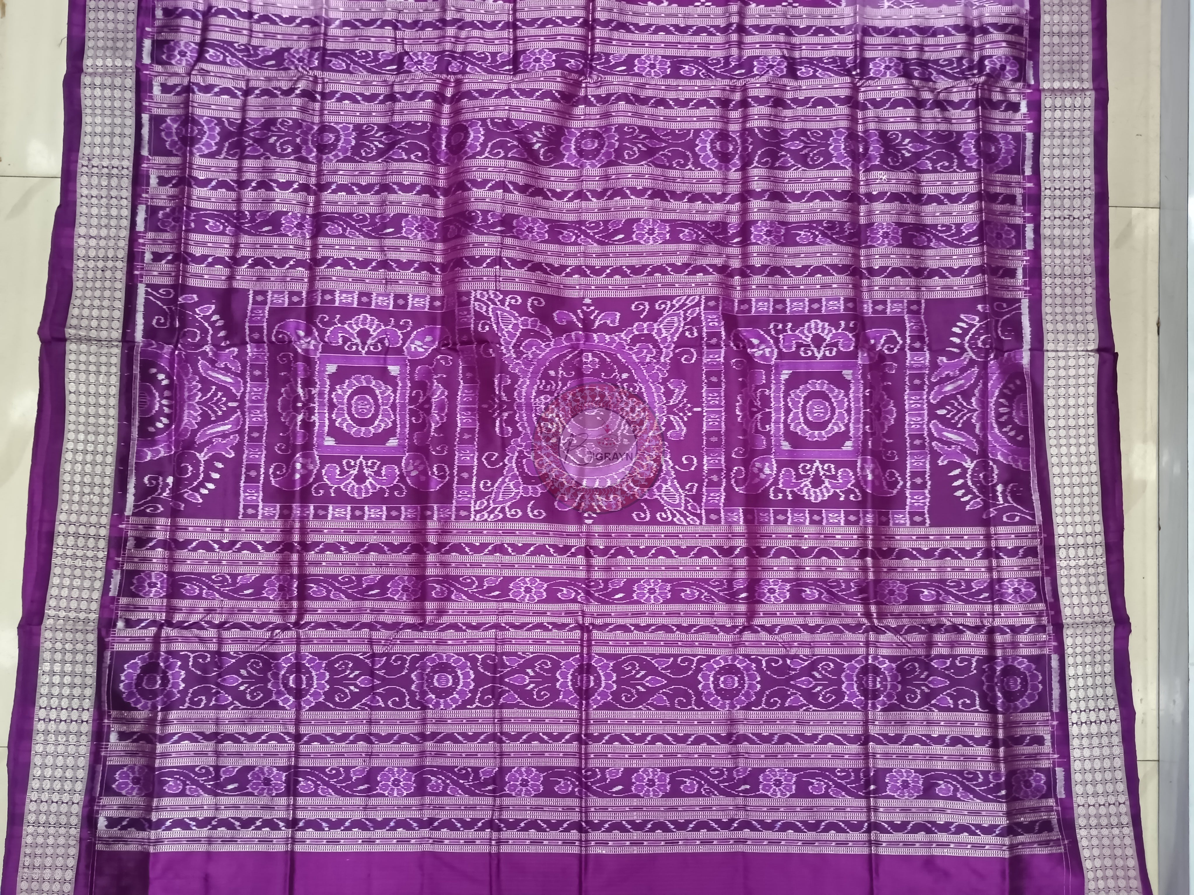 Light Purple Dark Purple Tribal Odisha Handloom Sambalpuri Silk Saree