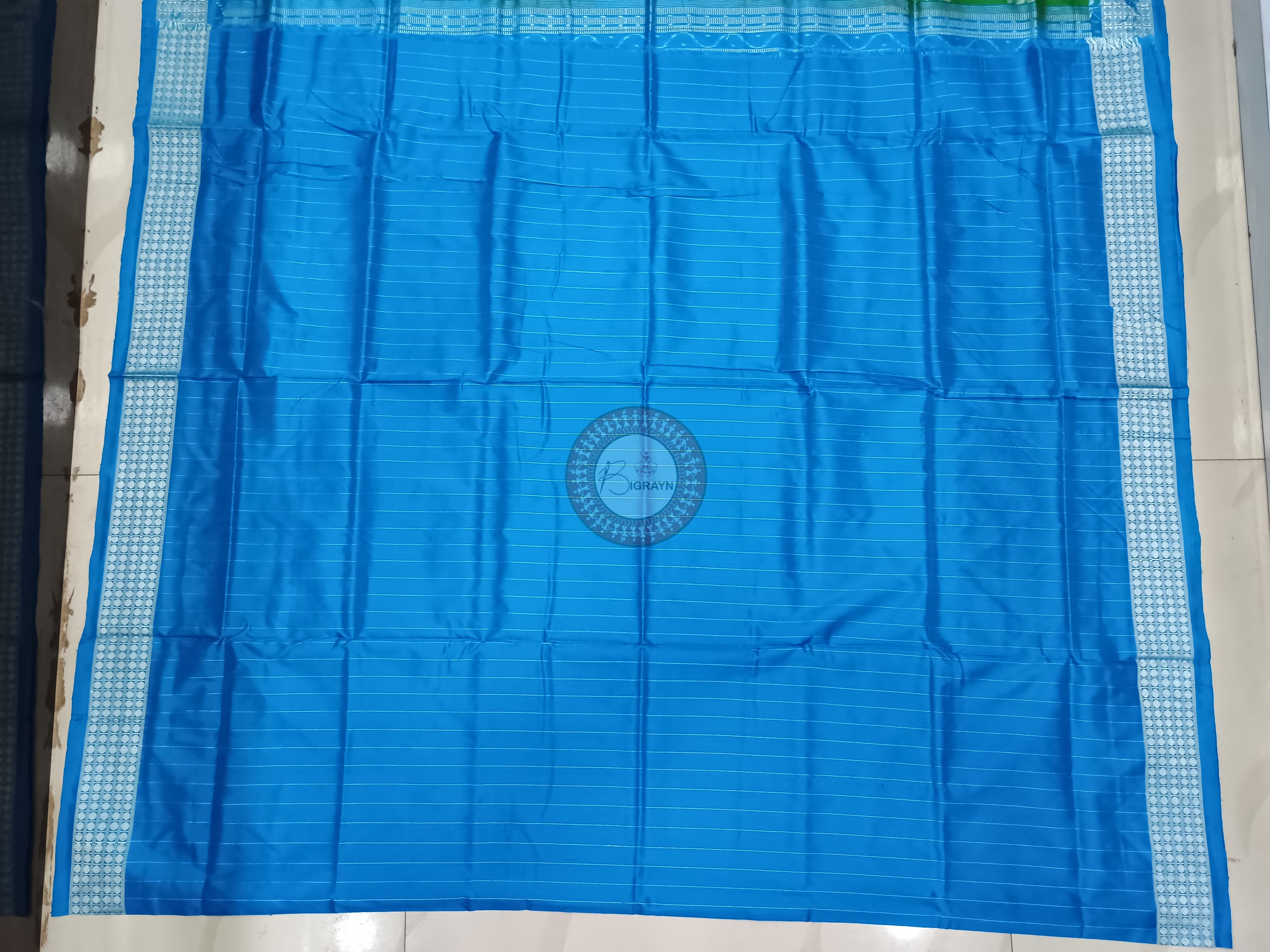 Green Copper Sulphate Tribal And Tree Odisha Handloom Sambalpuri Silk Saree