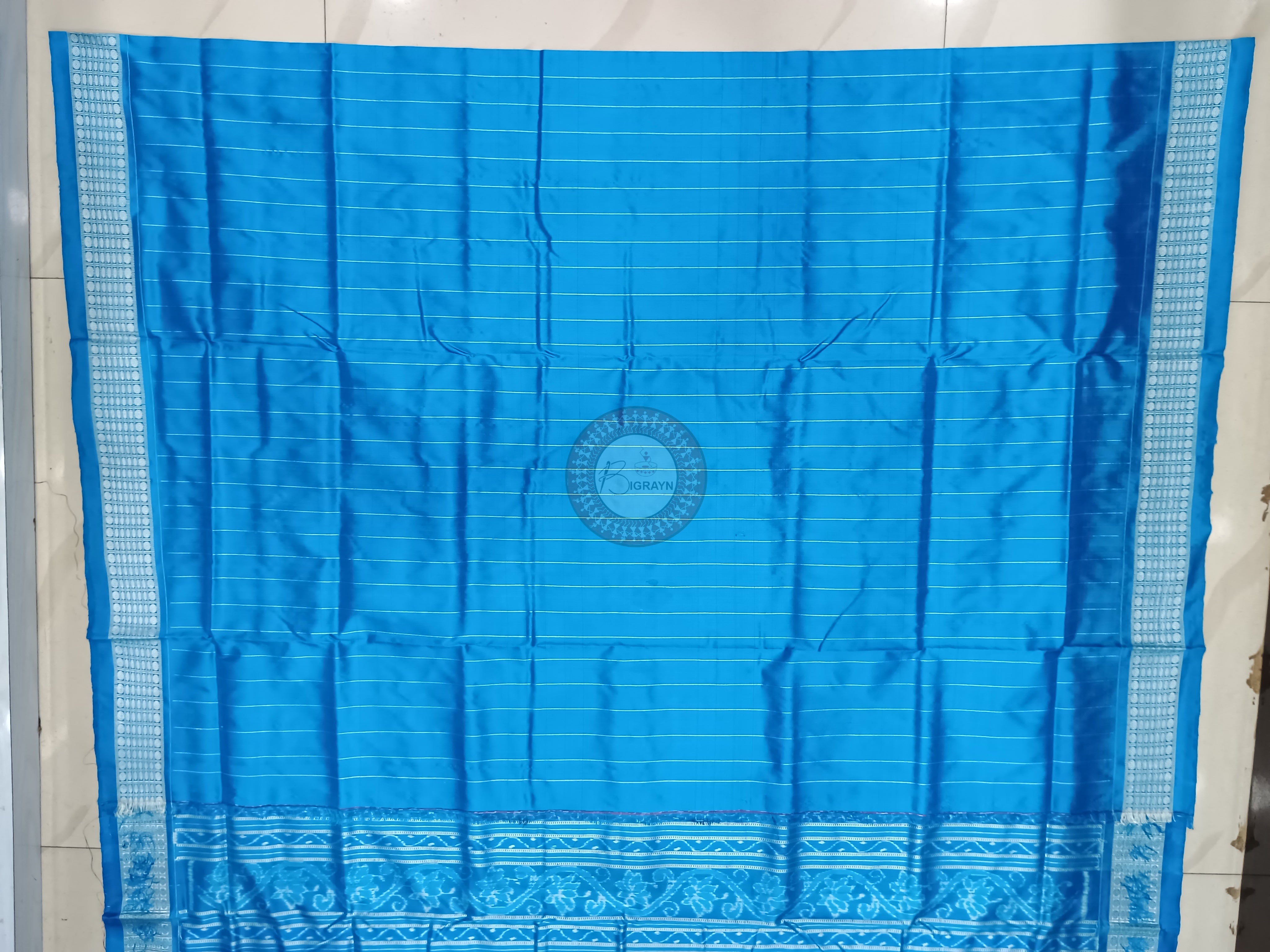 Black Copper Sulphate Bagambari Flower Design Odisha Handloom Sambalpuri Silk Saree