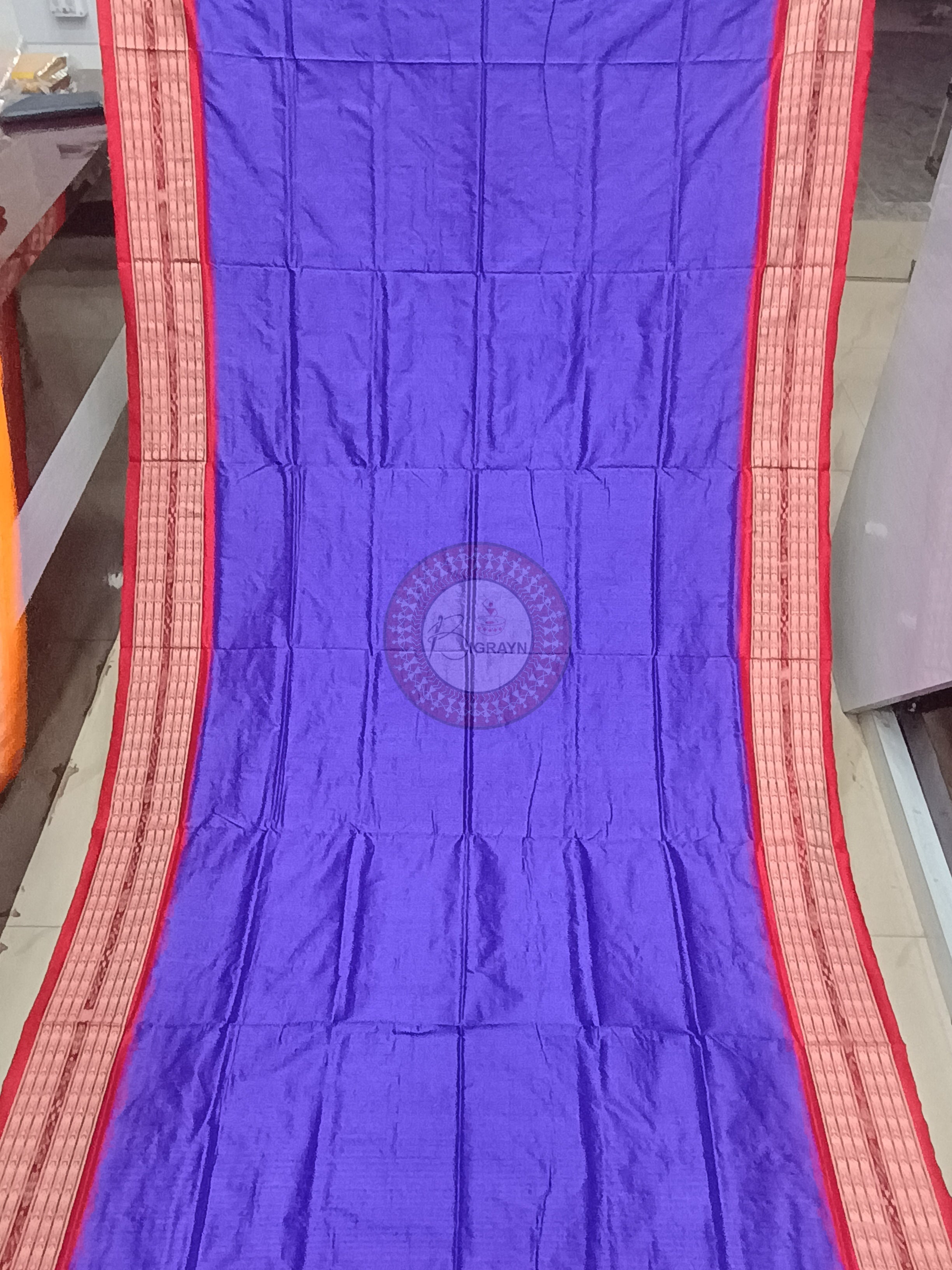 Blue Red Sachipar Odisha Handloom Sambalpuri Silk Saree