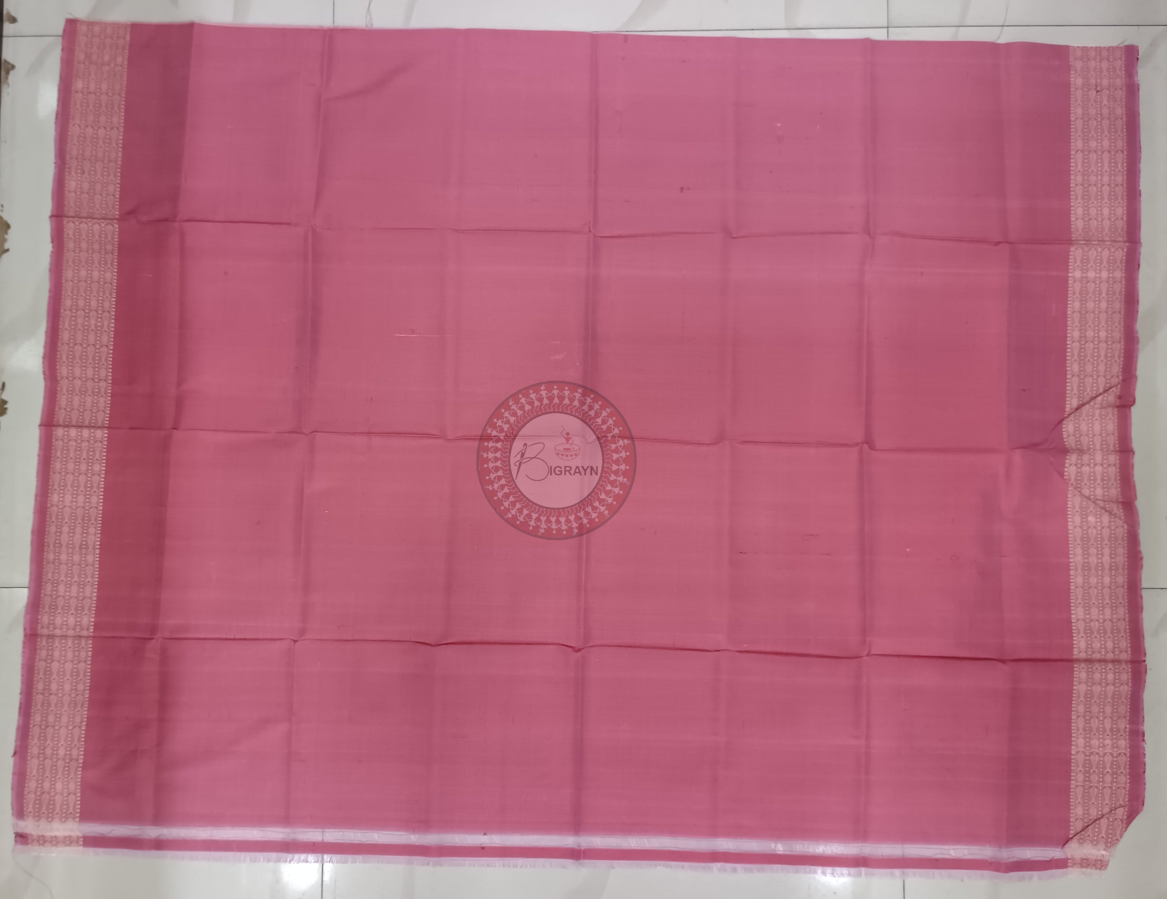 Onion Pink Tree Natural Dye Sambalpuri Silk Saree
