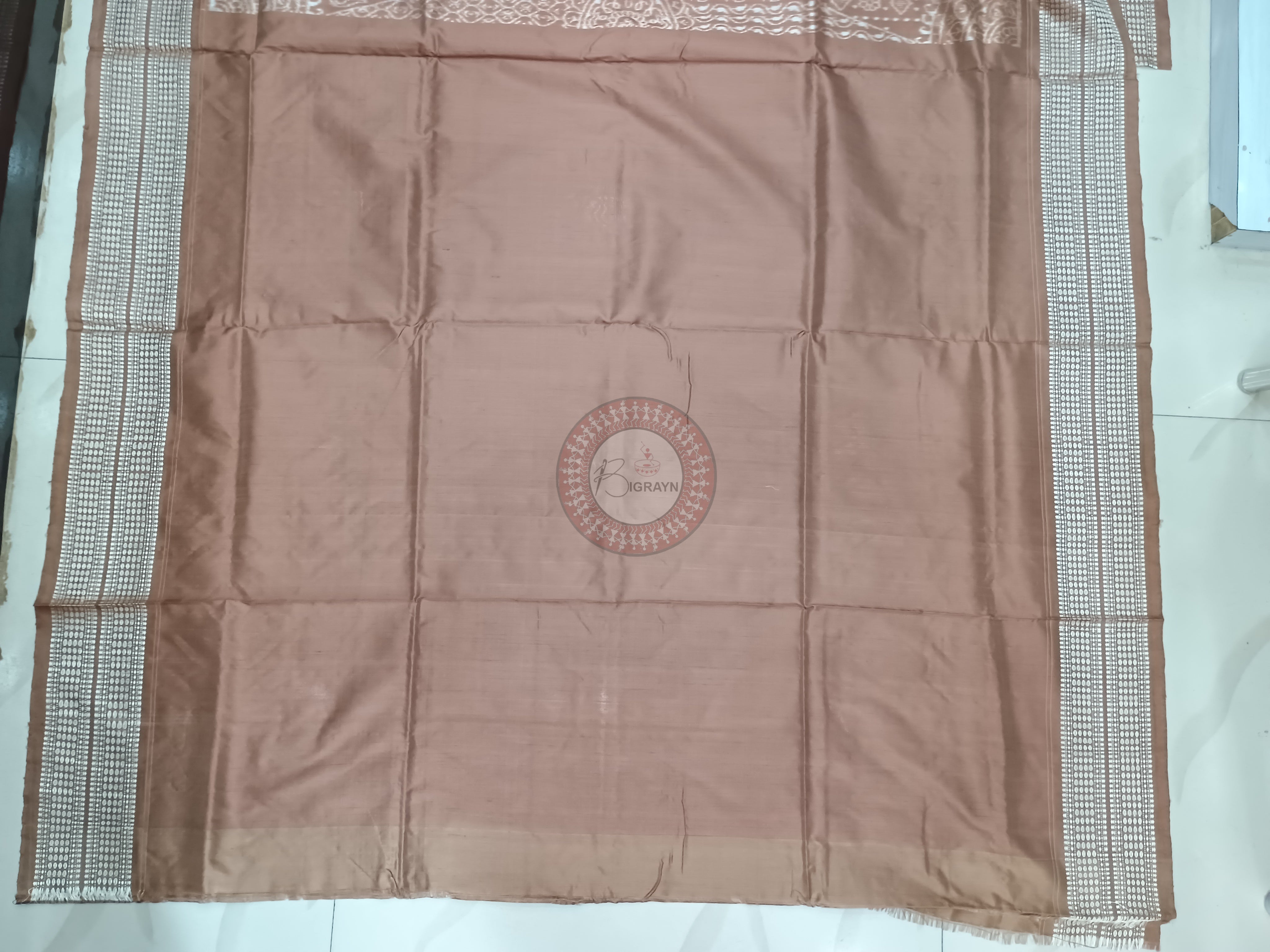 Bronze Thikudi Design Natural Dye Sambalpuri Silk Saree