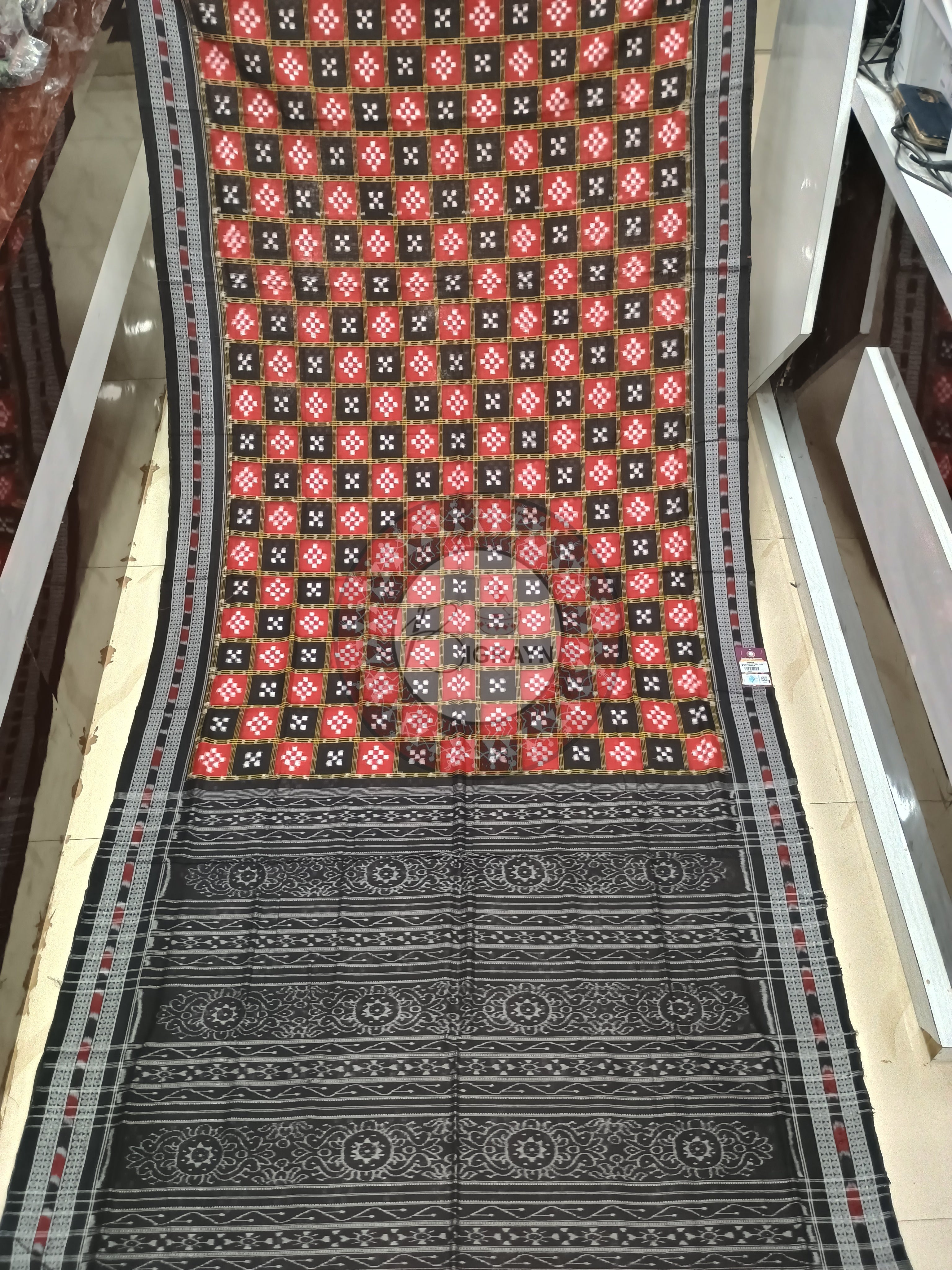 Red Black Mini Pasapali Odisha Handloom Sambalpuri Cotton