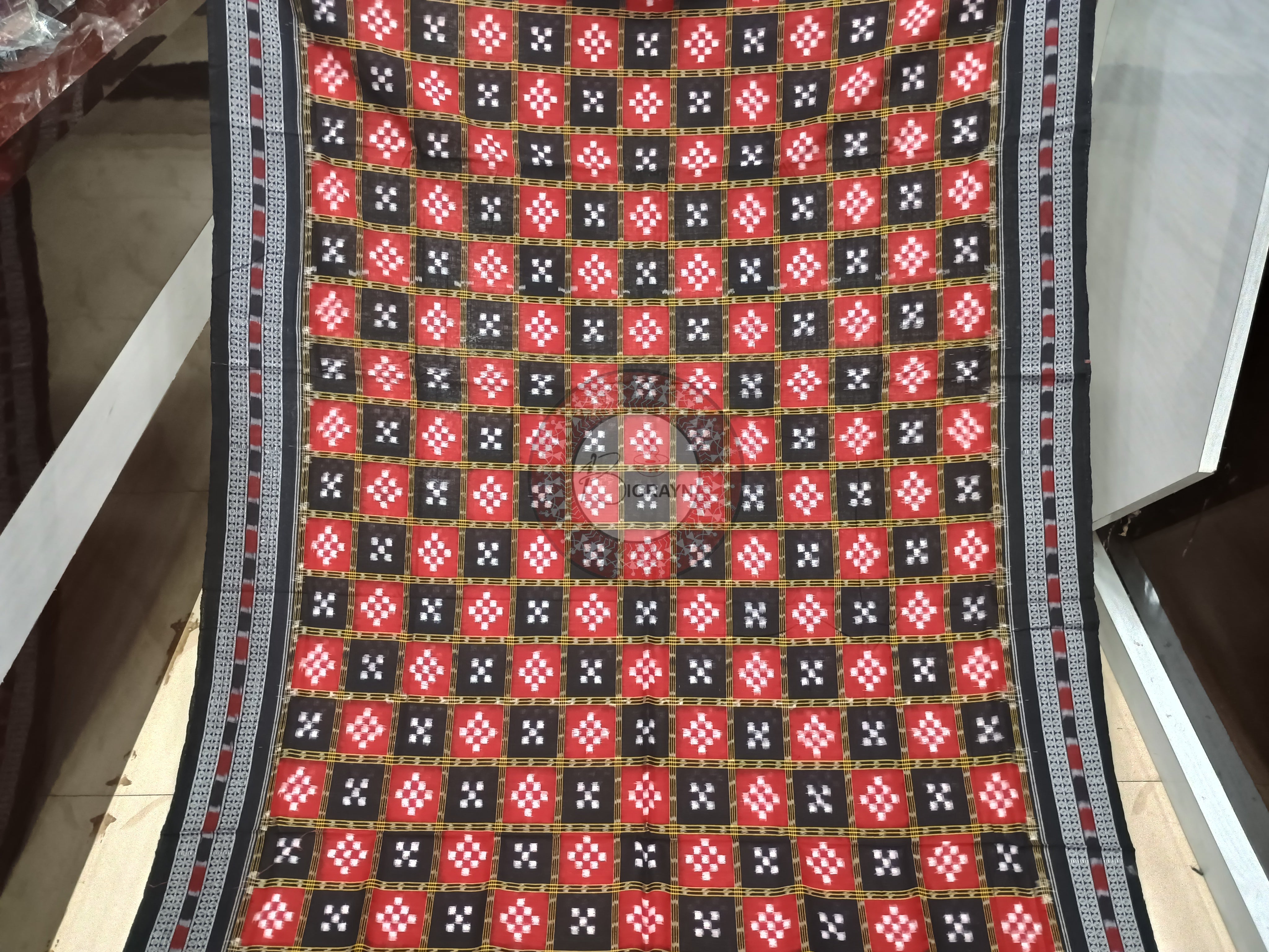 Red Black Mini Pasapali Odisha Handloom Sambalpuri Cotton