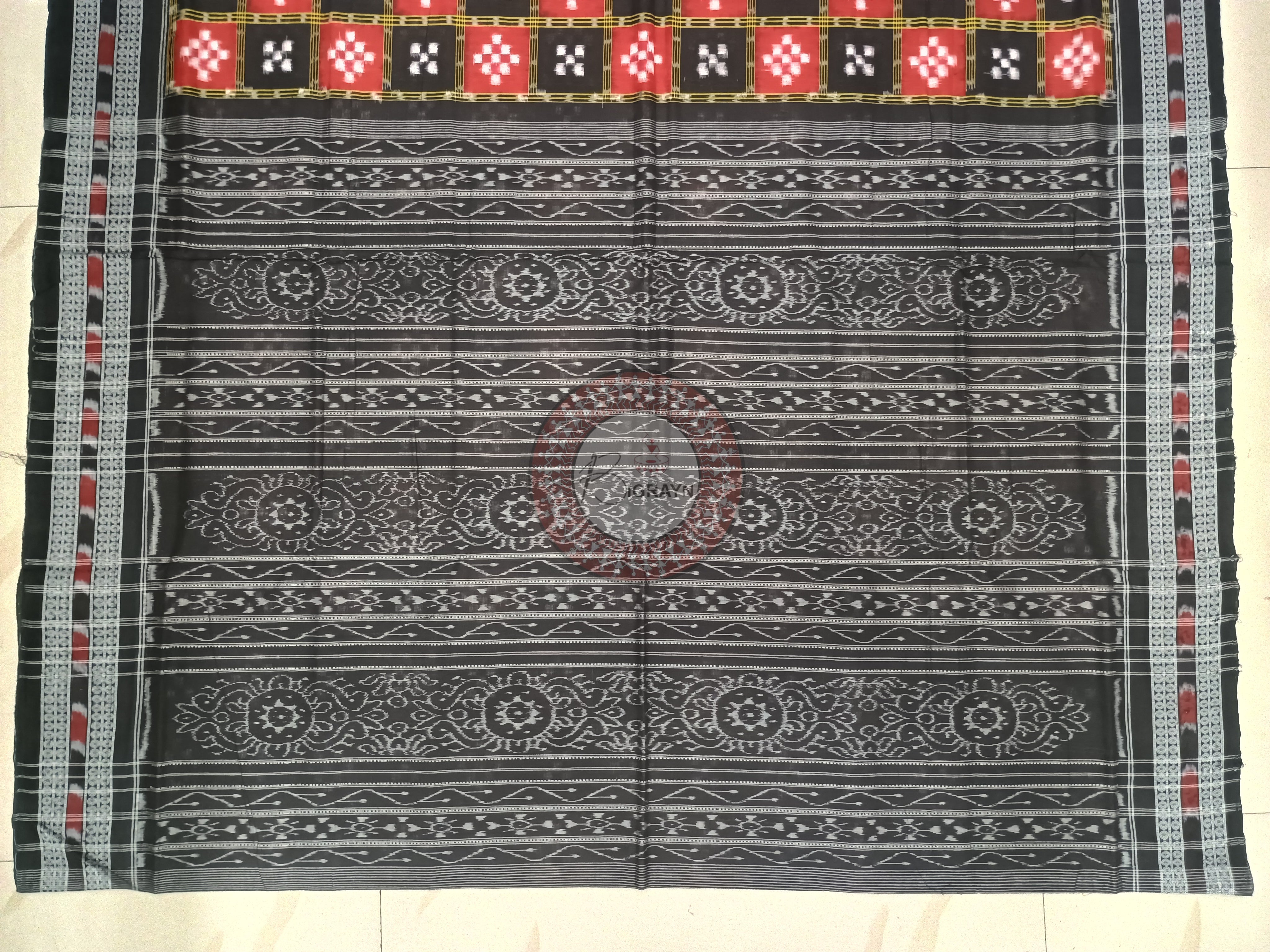 Red Black Mini Pasapali Odisha Handloom Sambalpuri Cotton