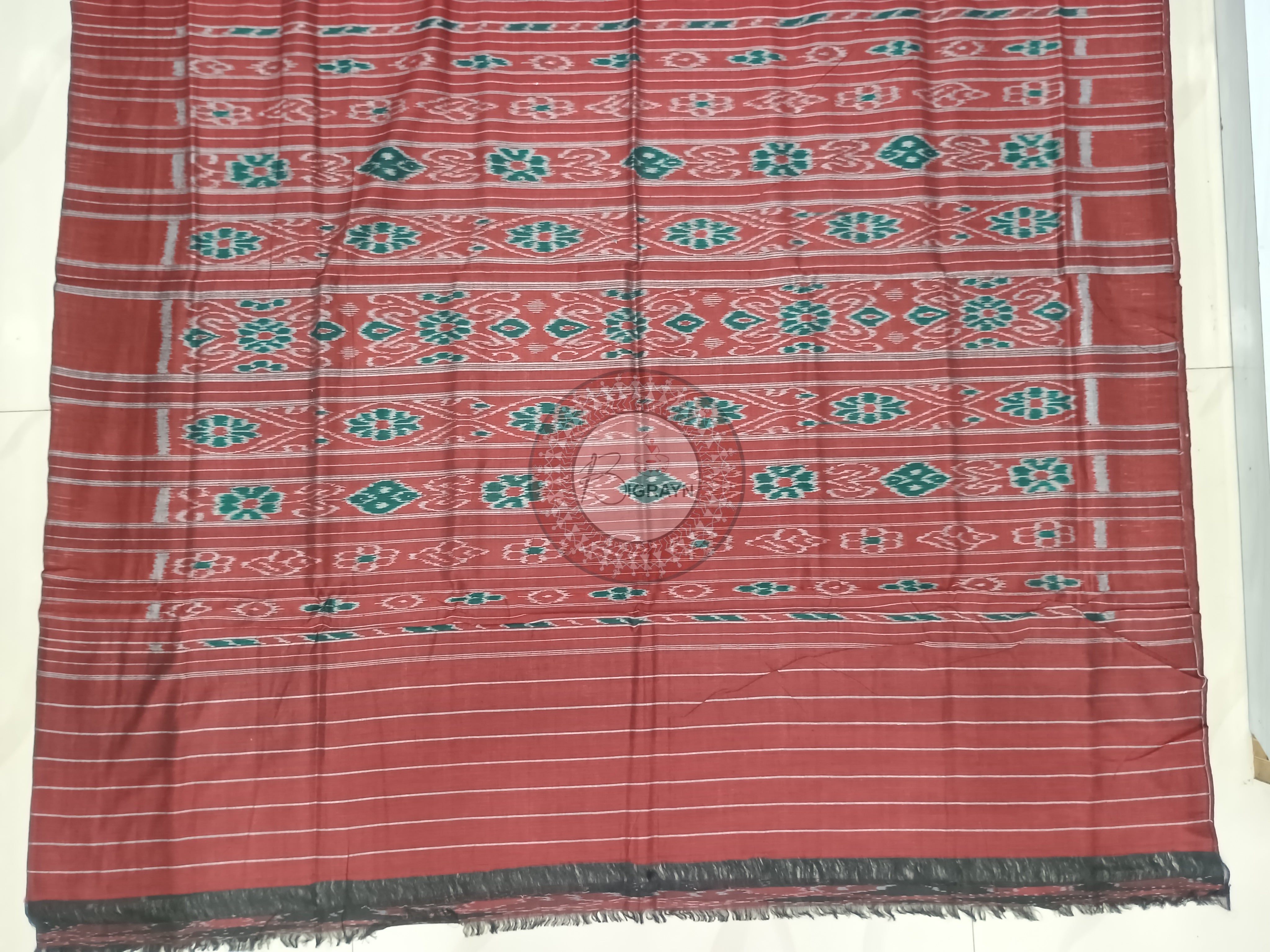 Maroon Black Pasapali Odisha Handloom Sambalpuri Cotton