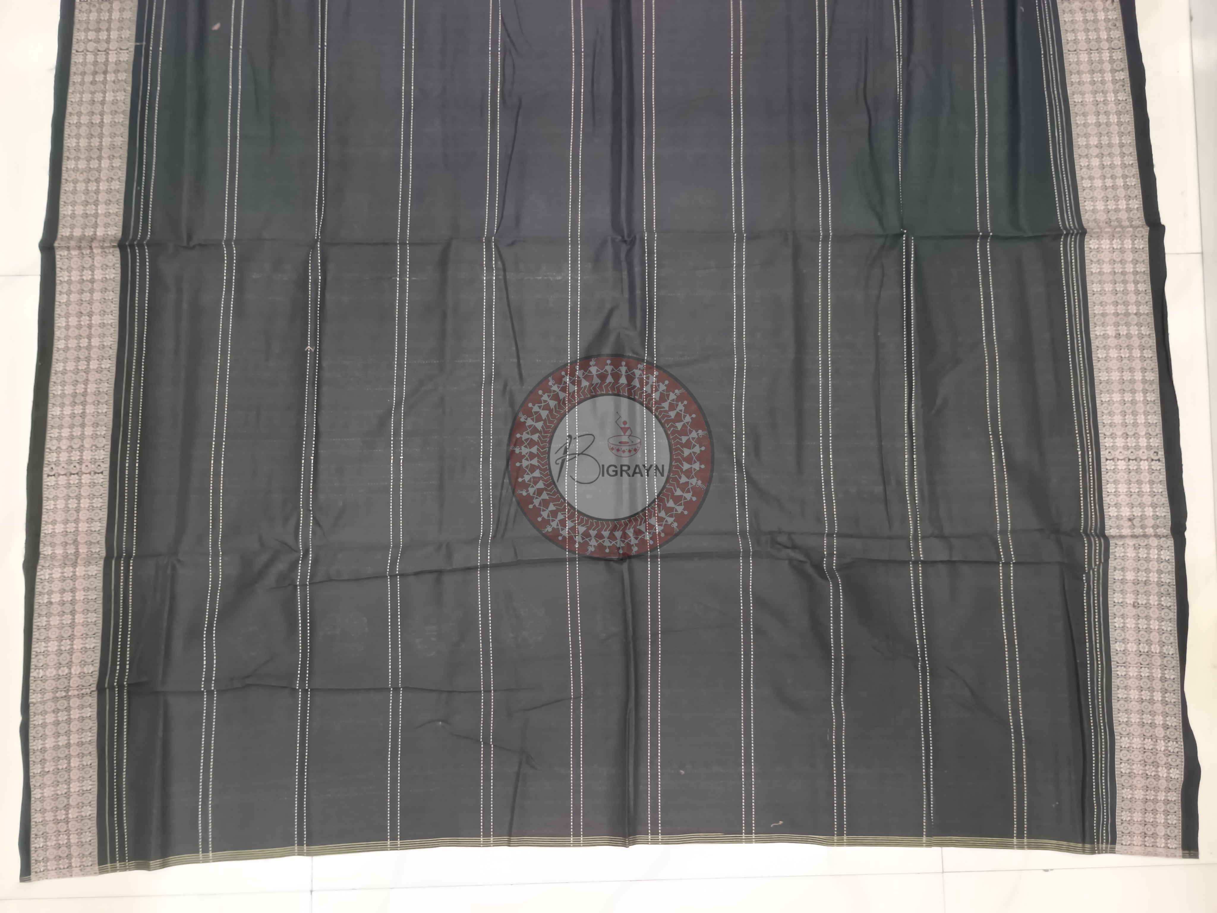 Magenta Black Laxmi Pada Jhoti Odisha Handloom Sambalpuri Cotton Saree