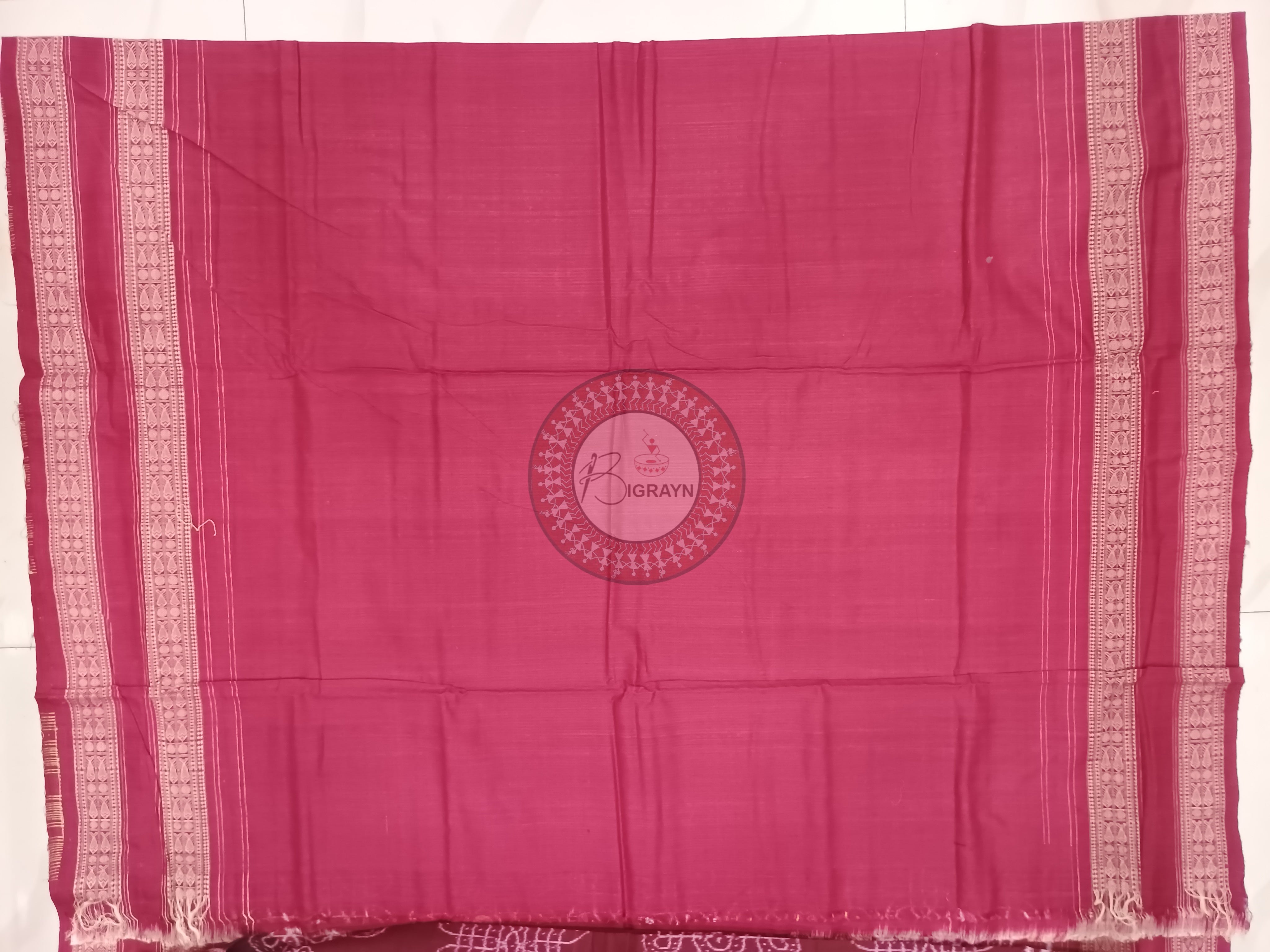 Maroon Laxmi Yantra Odisha Handloom Sambalpuri Cotton