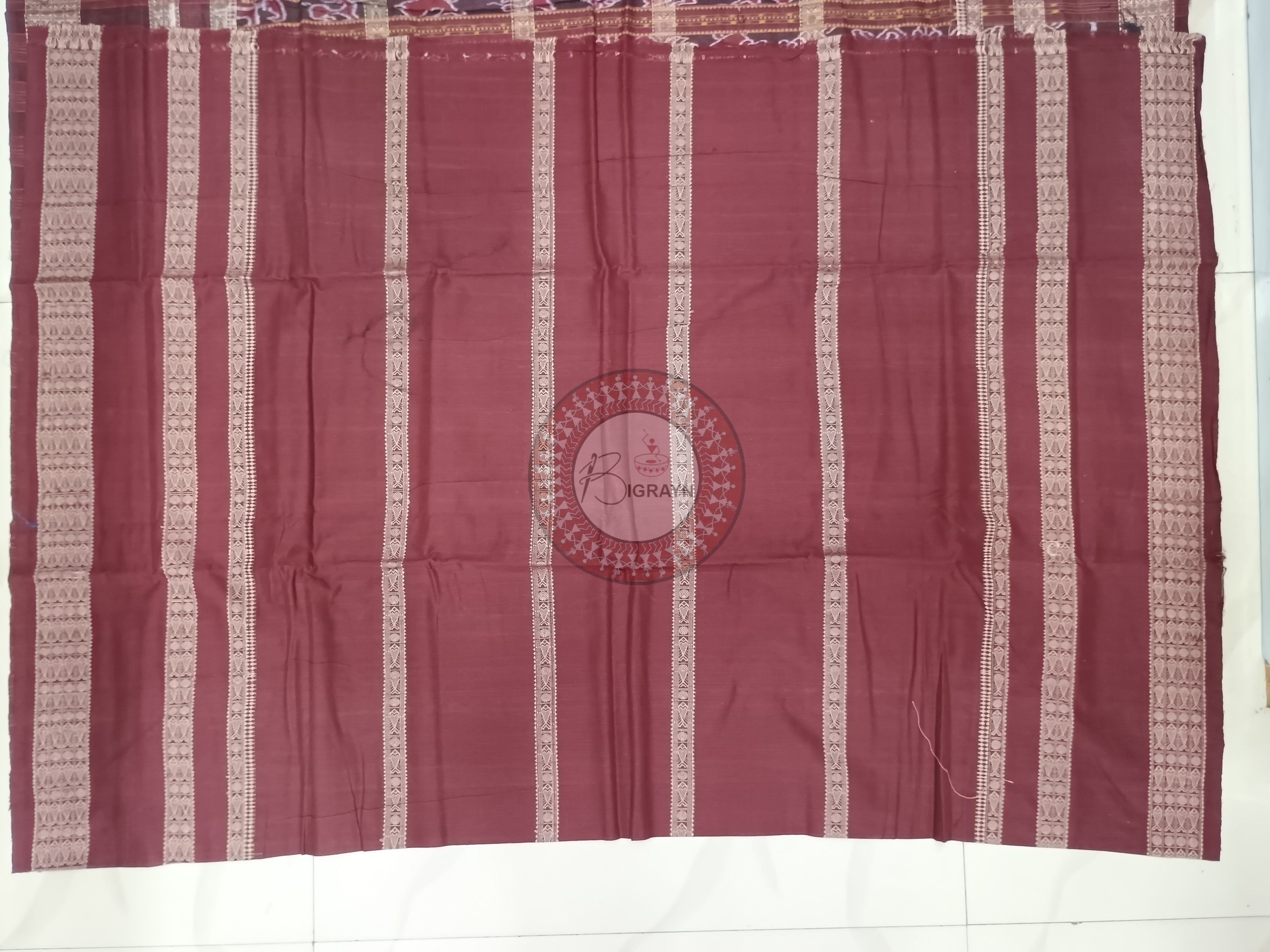 Black Maroon 5 Kathi Odisha Handloom Sambalpuri Cotton Saree