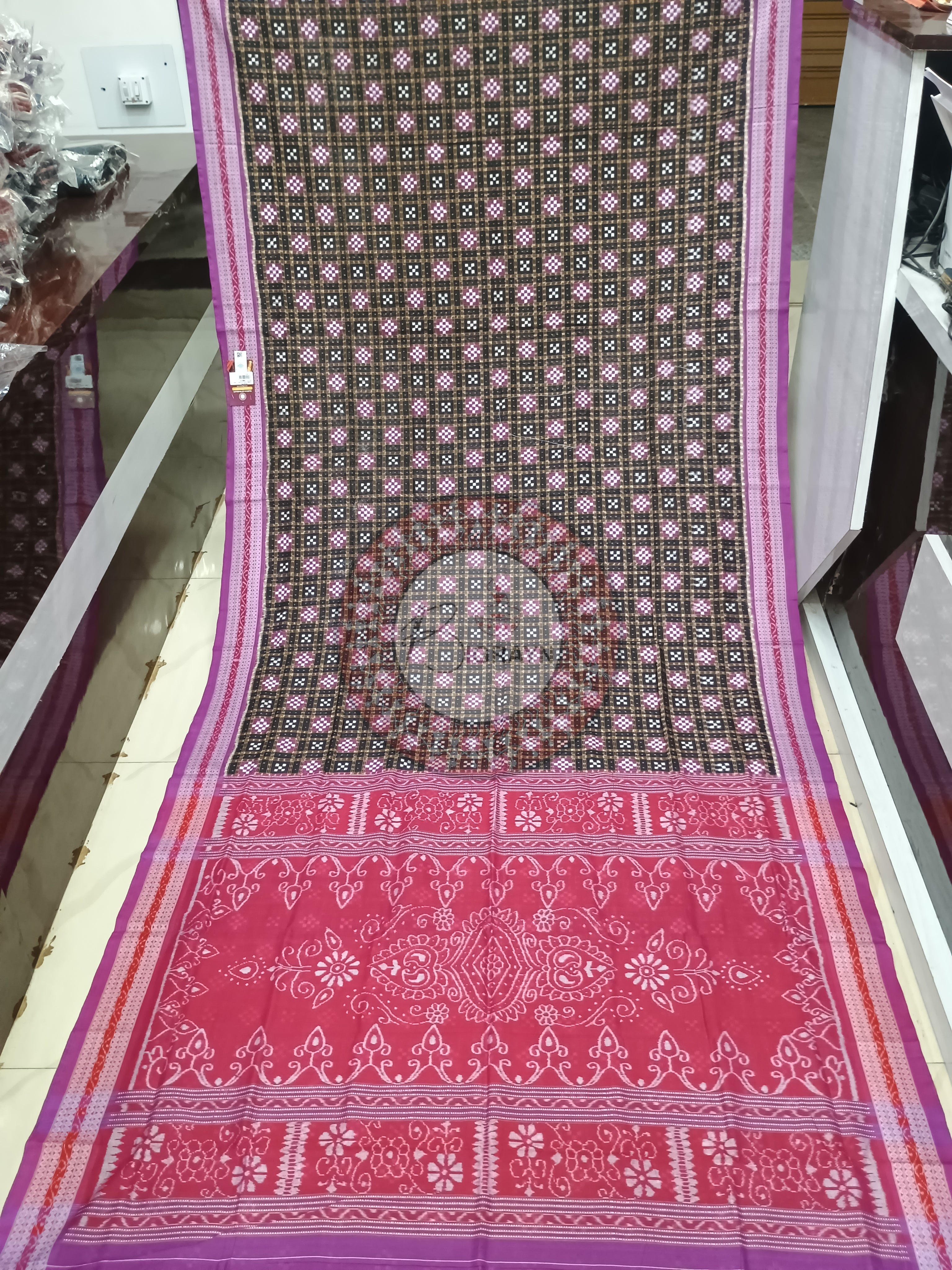 Black Purple Mini Pasapali Odisha Handloom Sambalpuri Cotton Saree