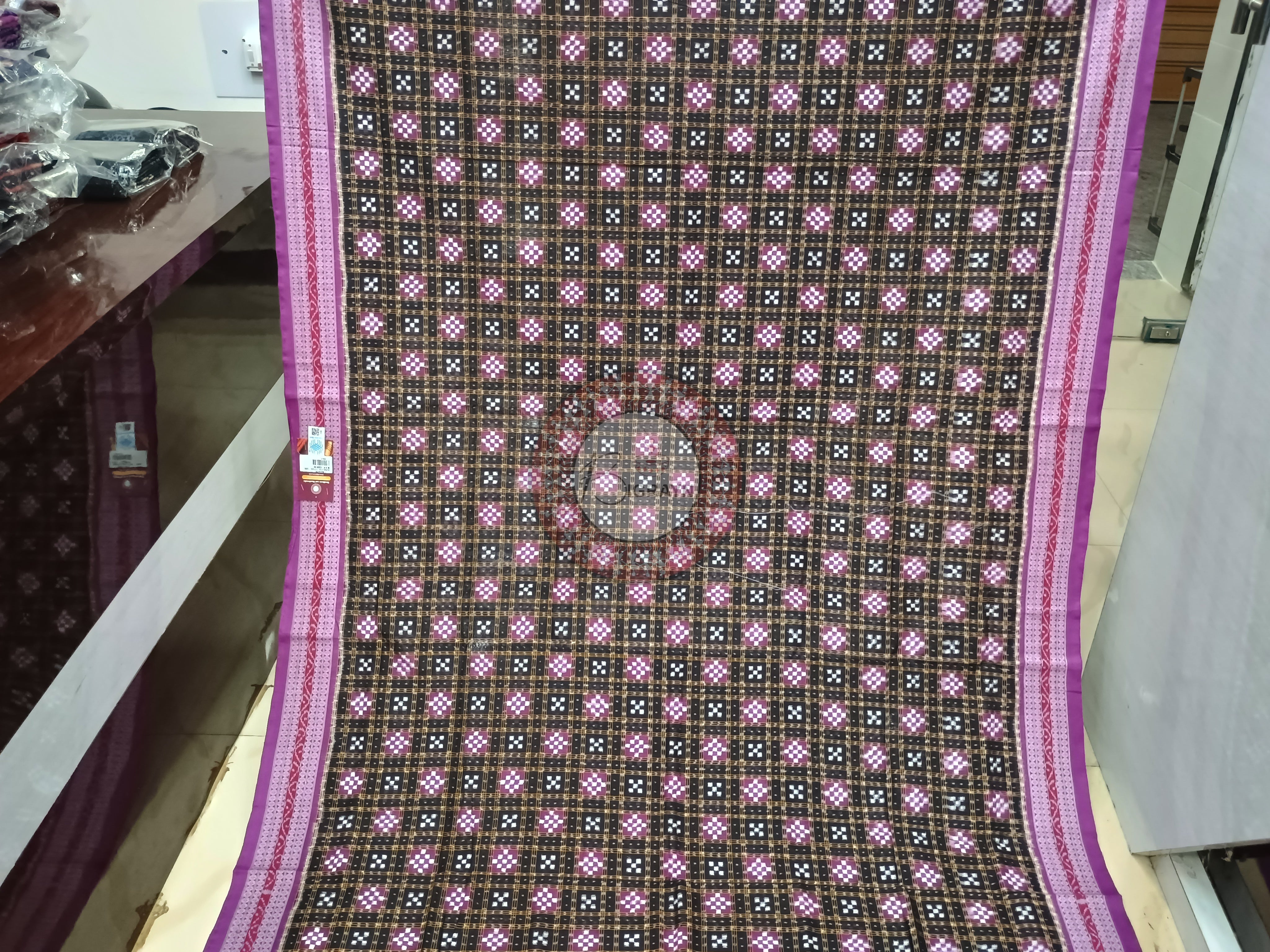 Black Purple Mini Pasapali Odisha Handloom Sambalpuri Cotton Saree