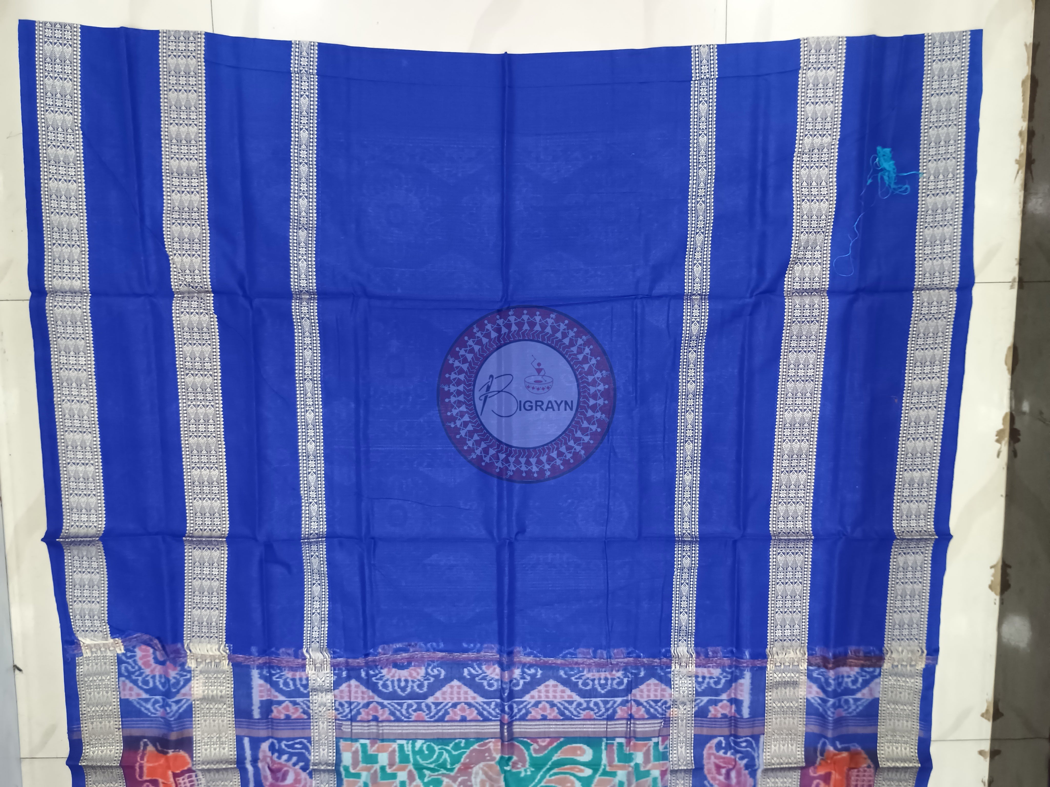 Sea Green Blue Peacock Odisha Handloom Sambalpuri Saree
