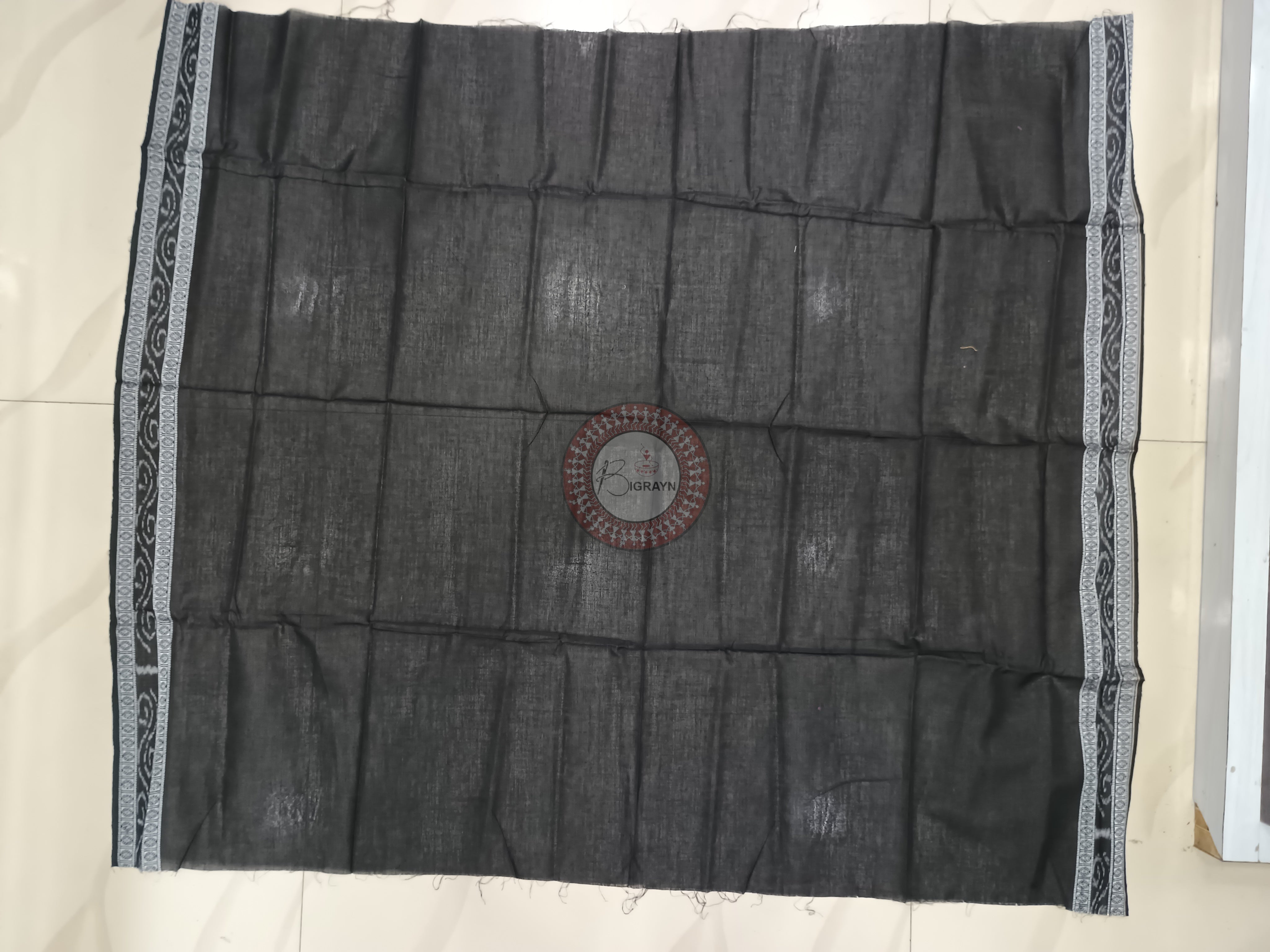Red Black Patch Work Odisha Handloom Sambalpuri Cotton Saree