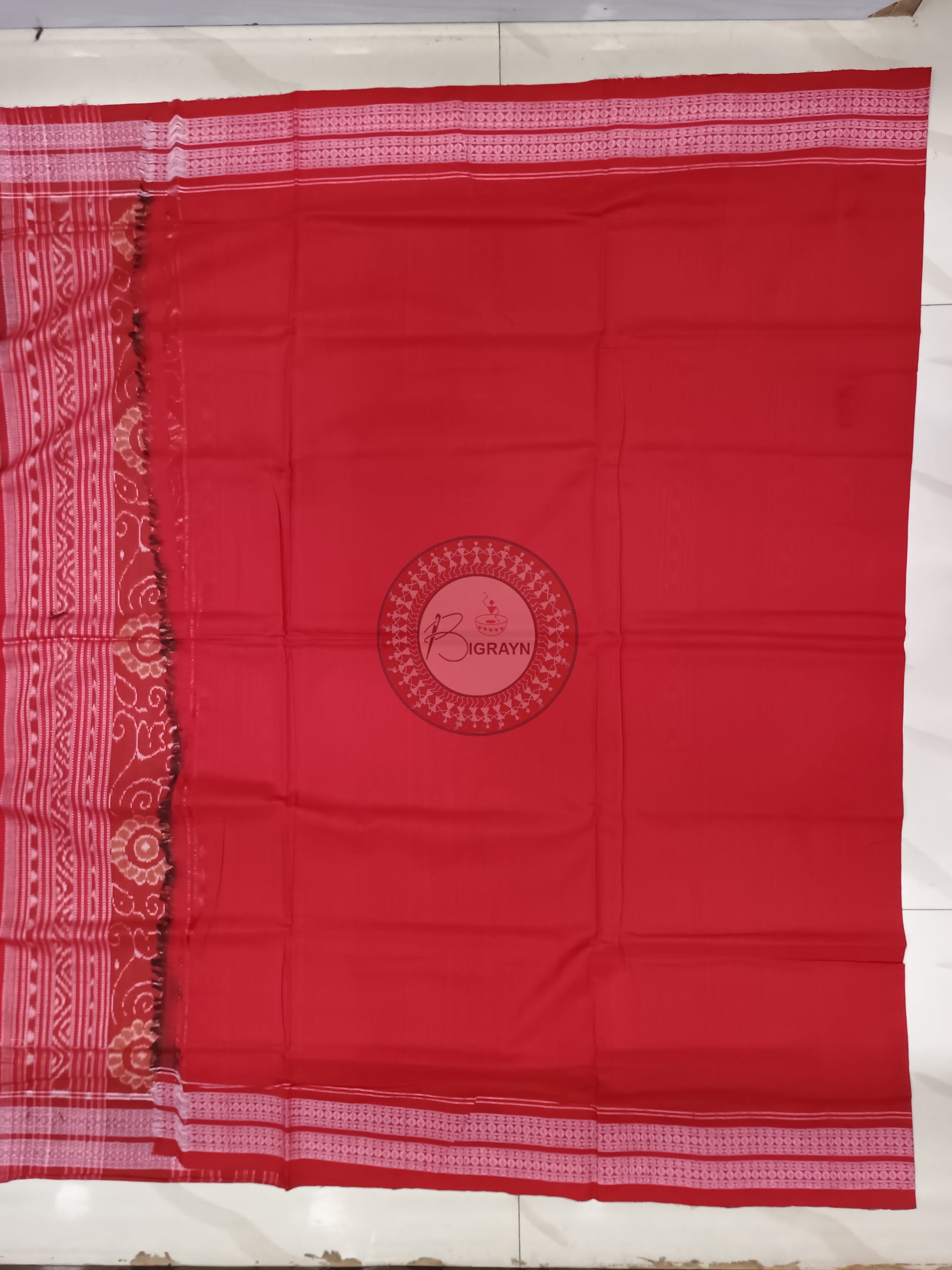 Black Red Dancer Design Odisha Handloom Sambalpuri Cotton Saree