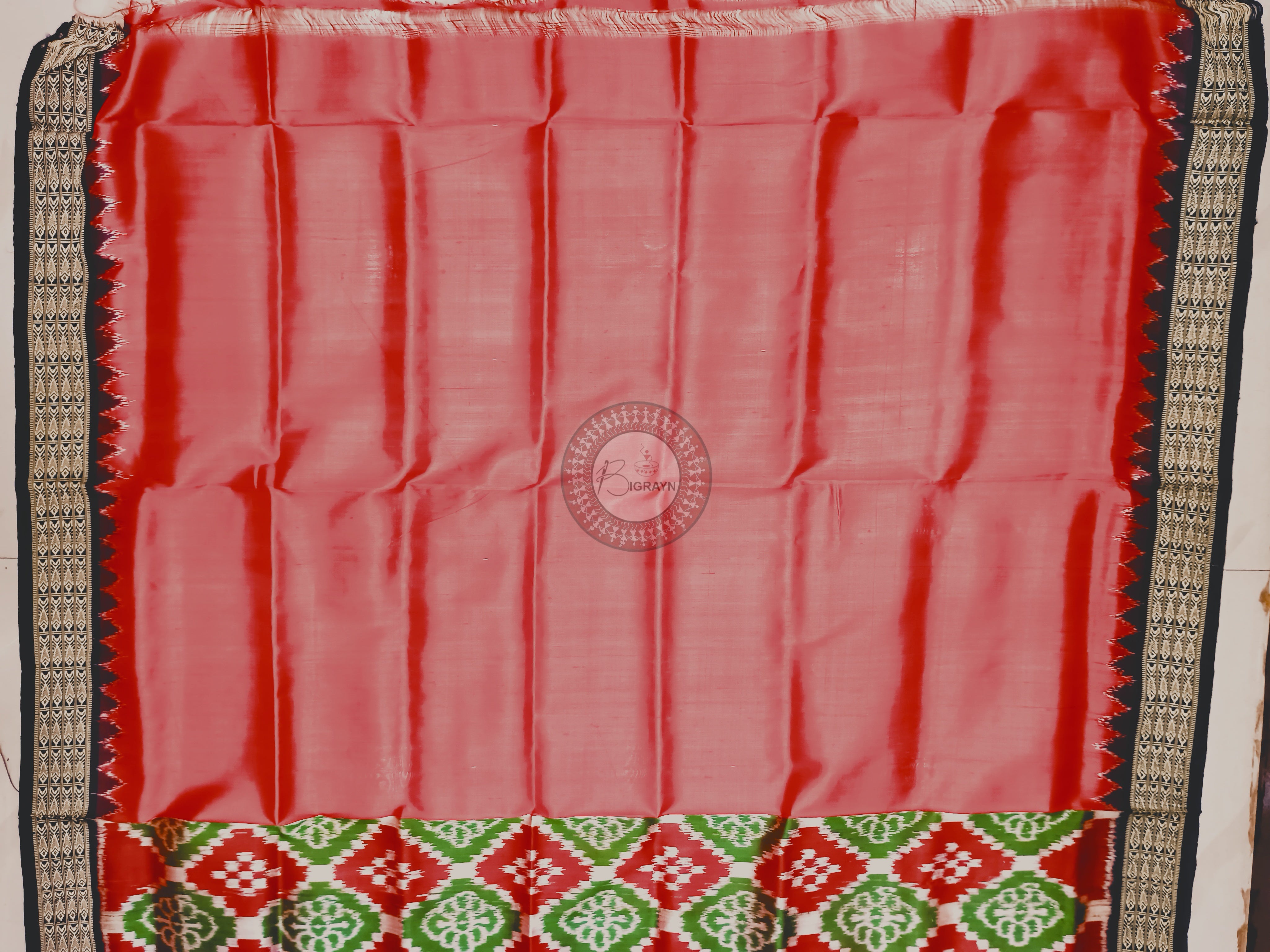Green Maroon Pasapali Mulberry Silk Saree