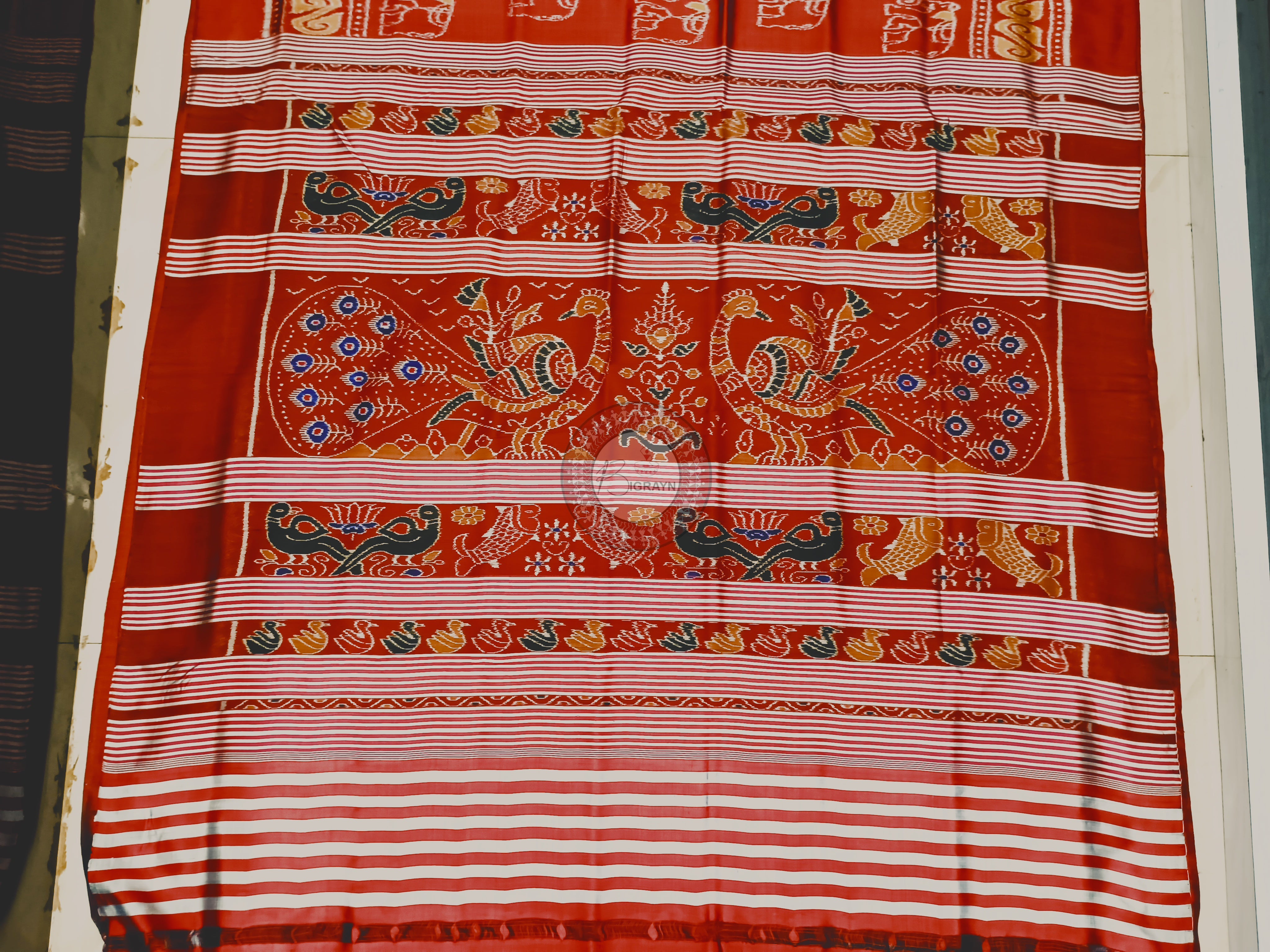 Maroon Self Elephant Design Mulberry Silk Saree