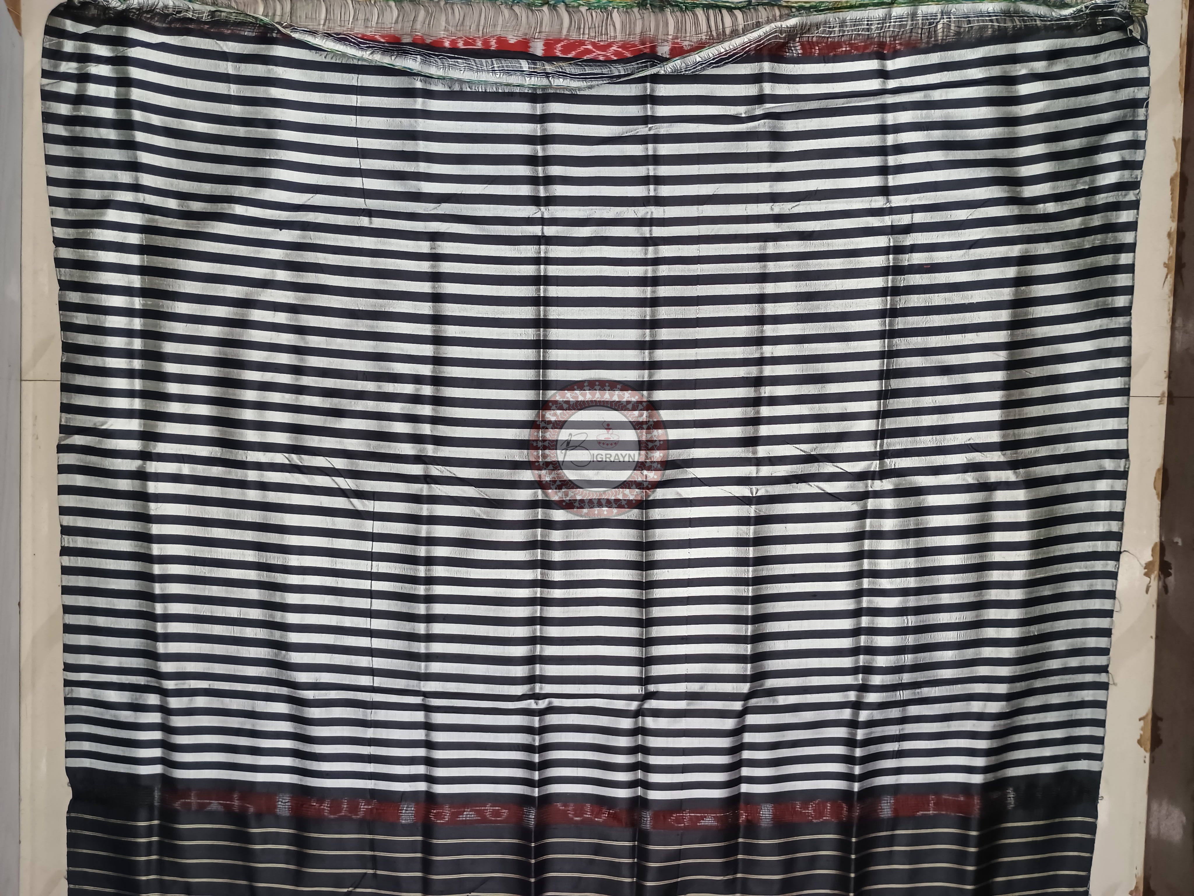 Maroon Black Subhalabha Design Mulberry Silk Saree