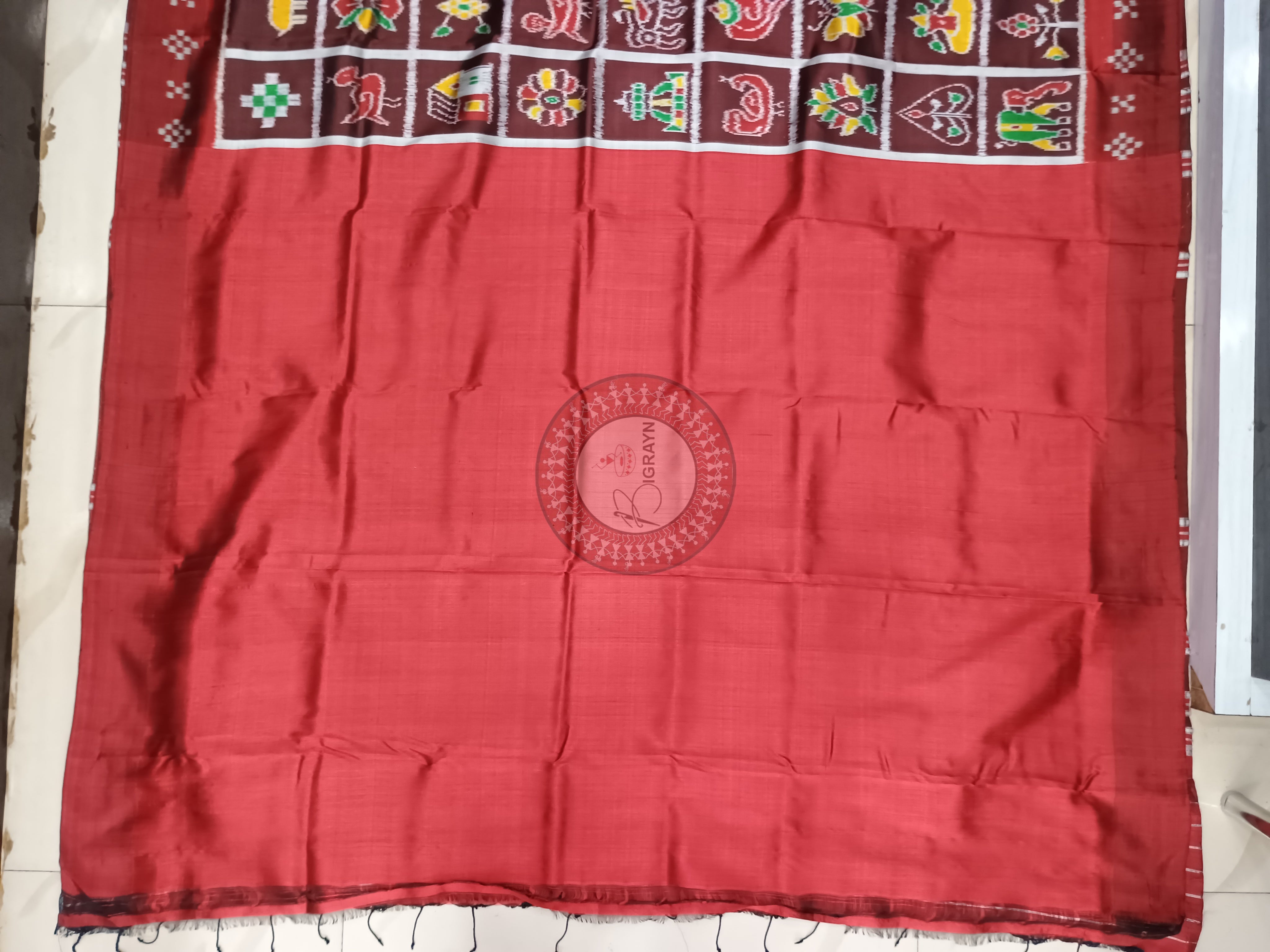 Coffe Maroon Nabakothi Design Mulberry Silk Saree
