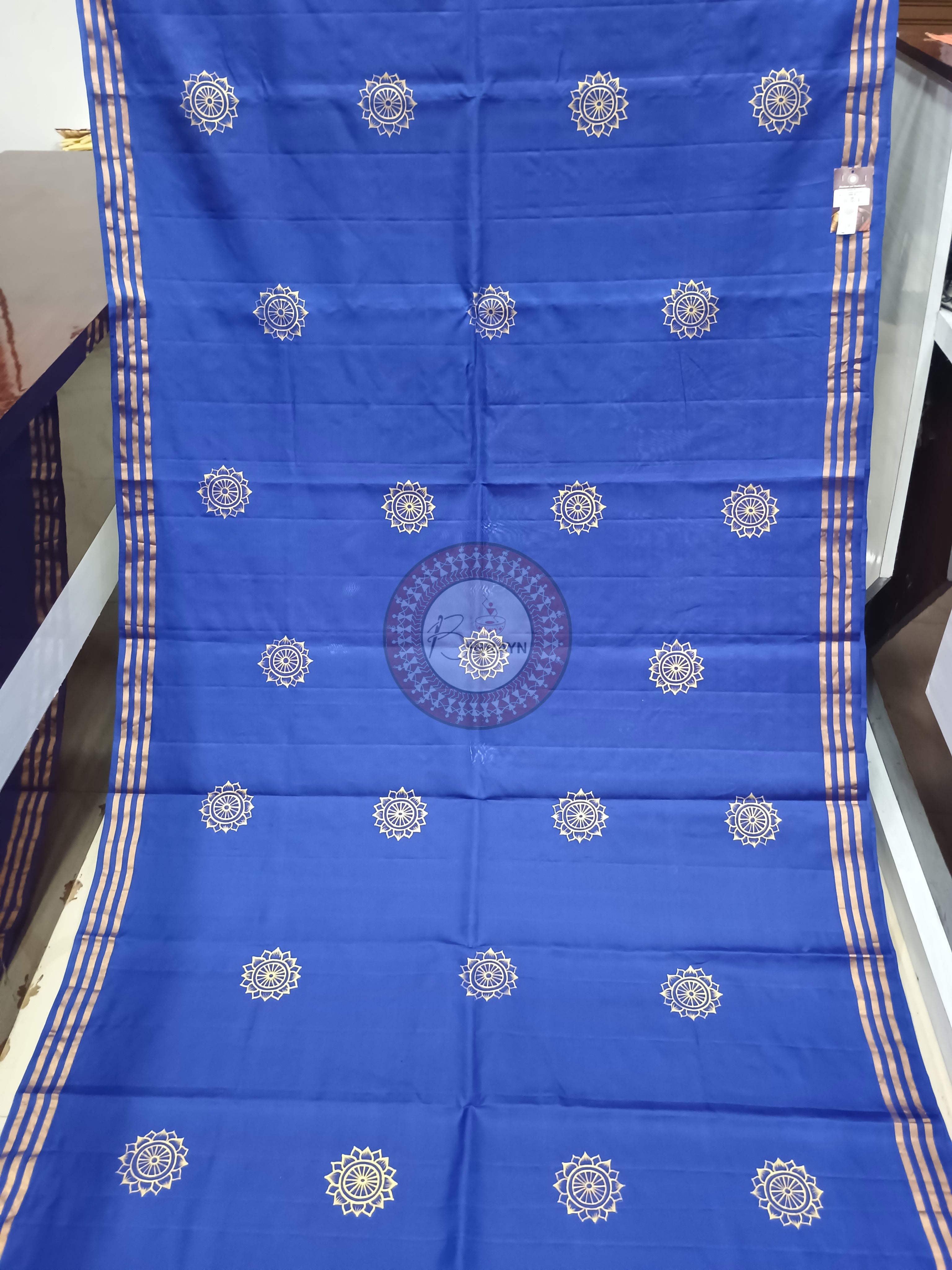 Blue NabagunjaraTheme Pattachitra Kanjeeveram Silk Saree