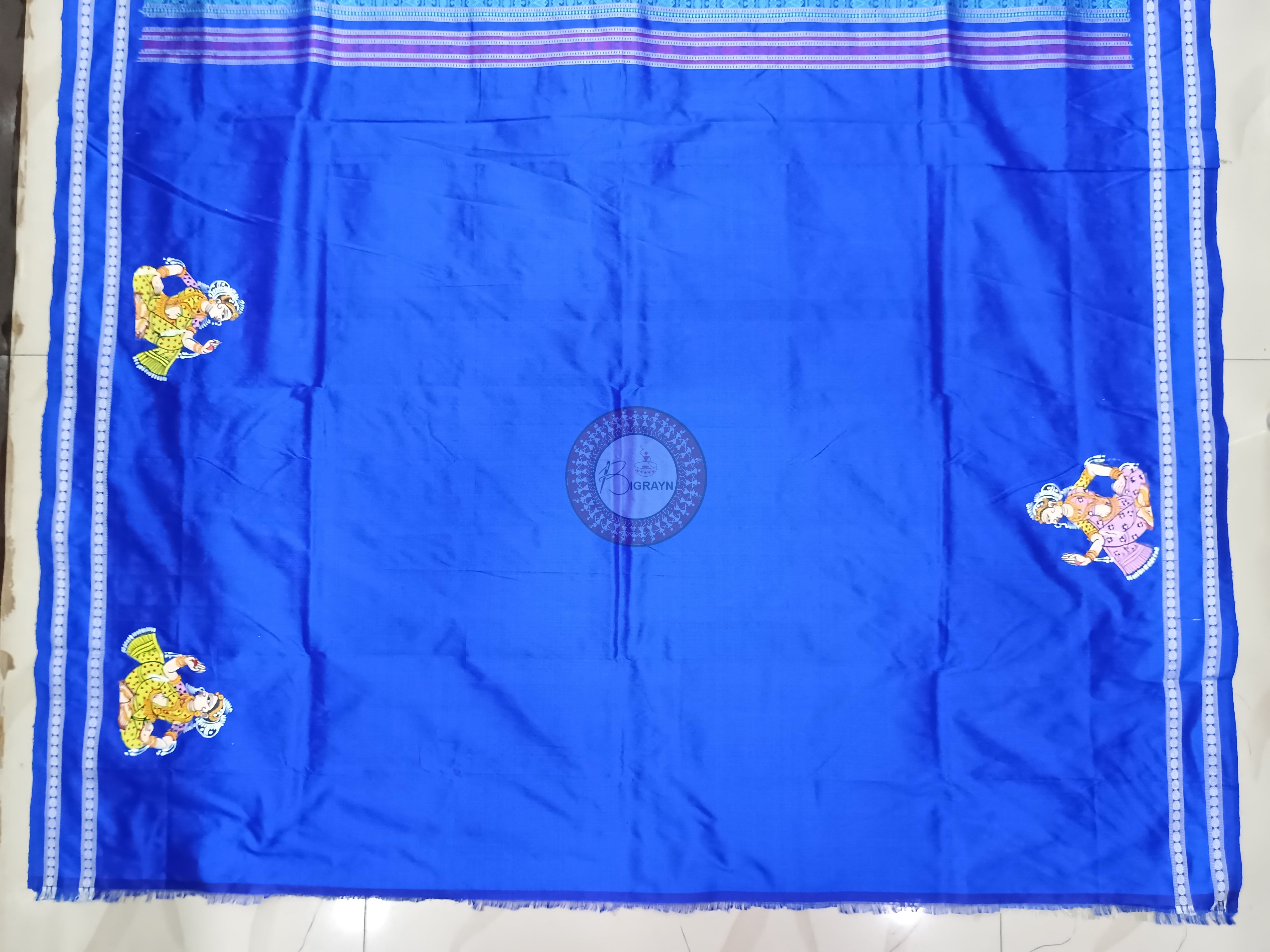 Neon Green Dolabedi With Dola Design Theme Pattachitra Sambalpuri Silk Saree