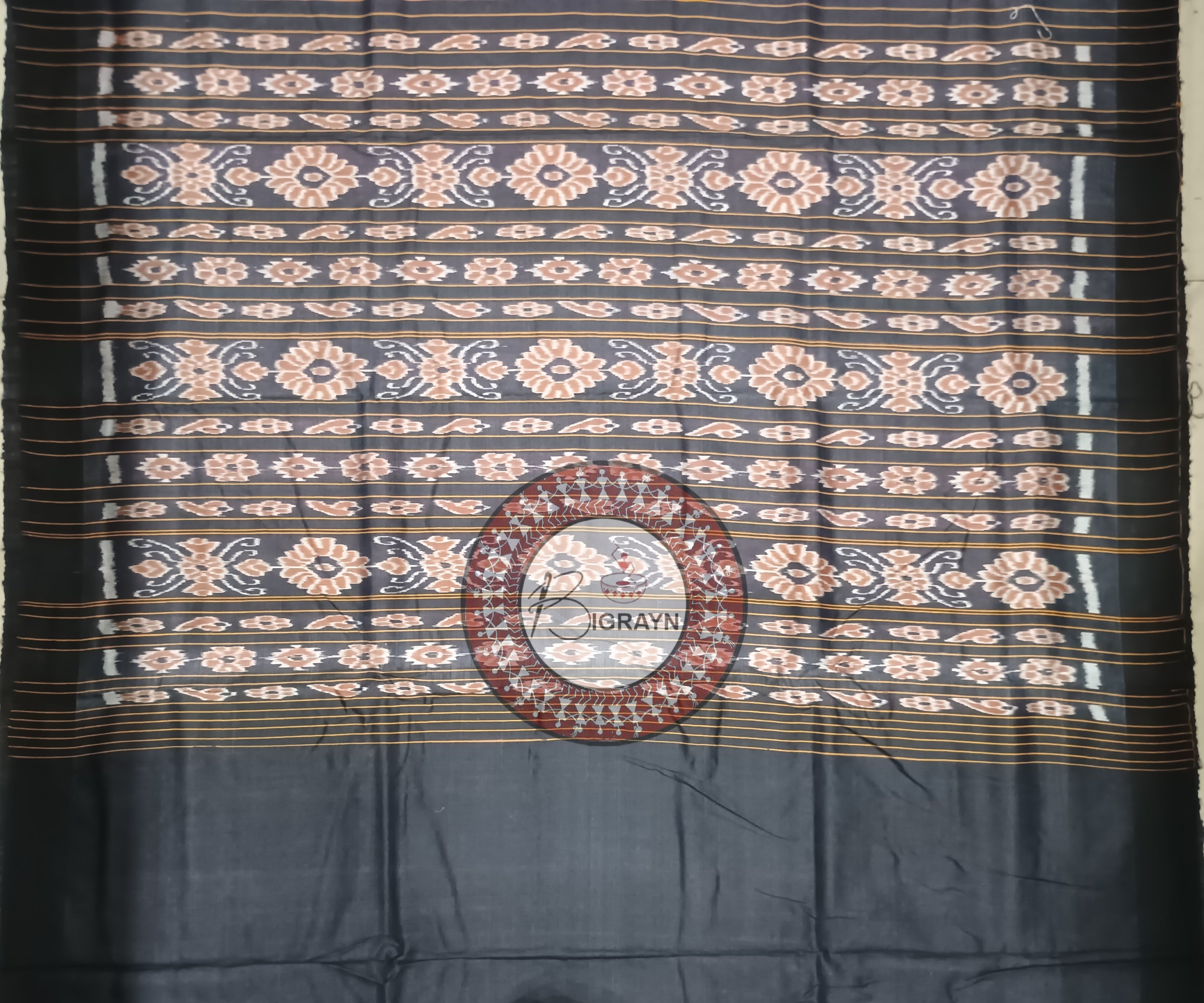 Pink Black Gopalpur Tussar Silk Saree