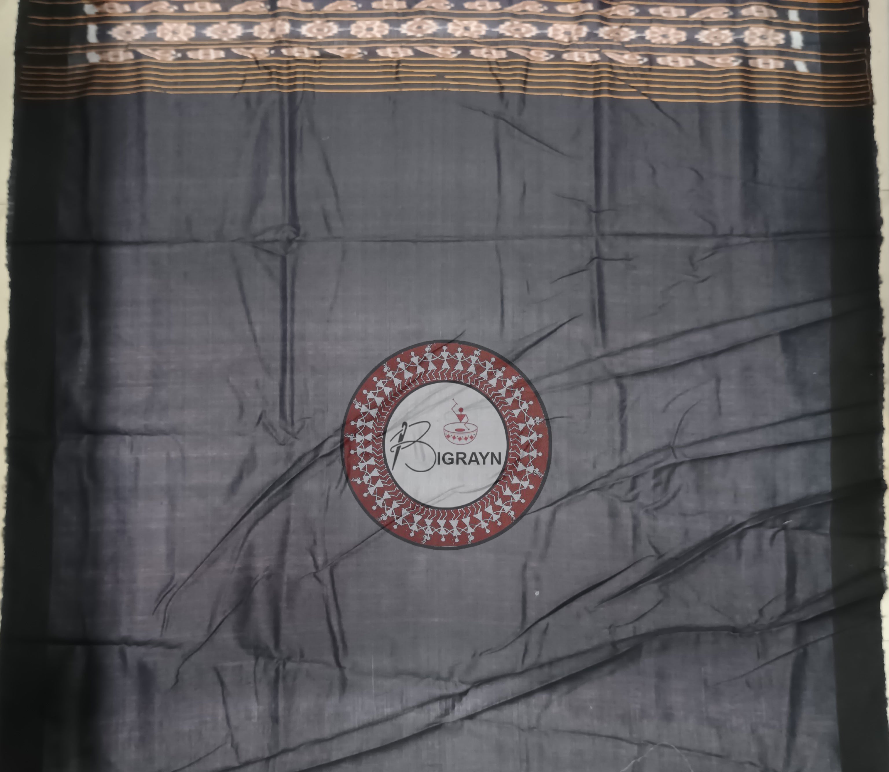 Pink Black Gopalpur Tussar Silk Saree