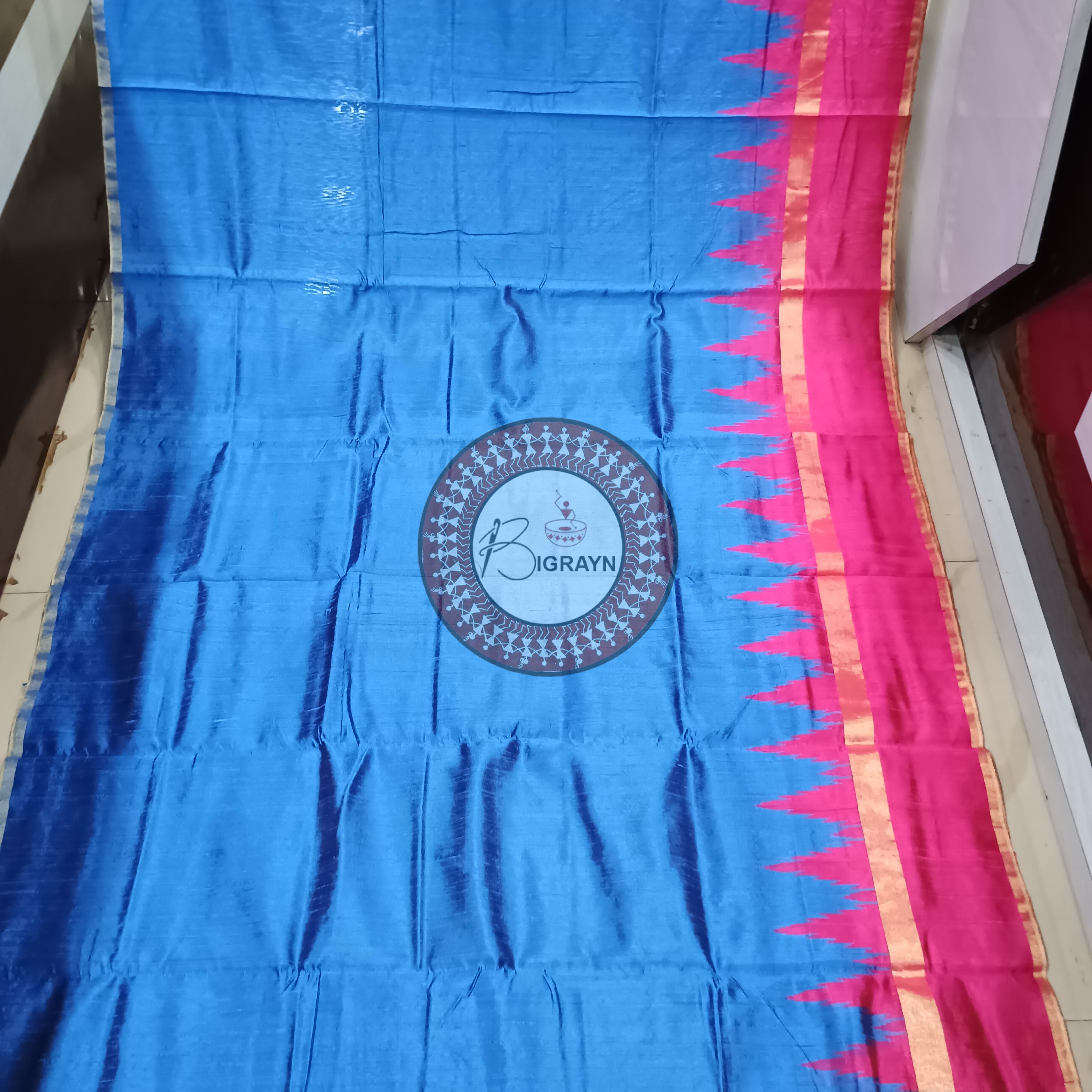 Royal Blue Gopalpur Tussar Silk Saree