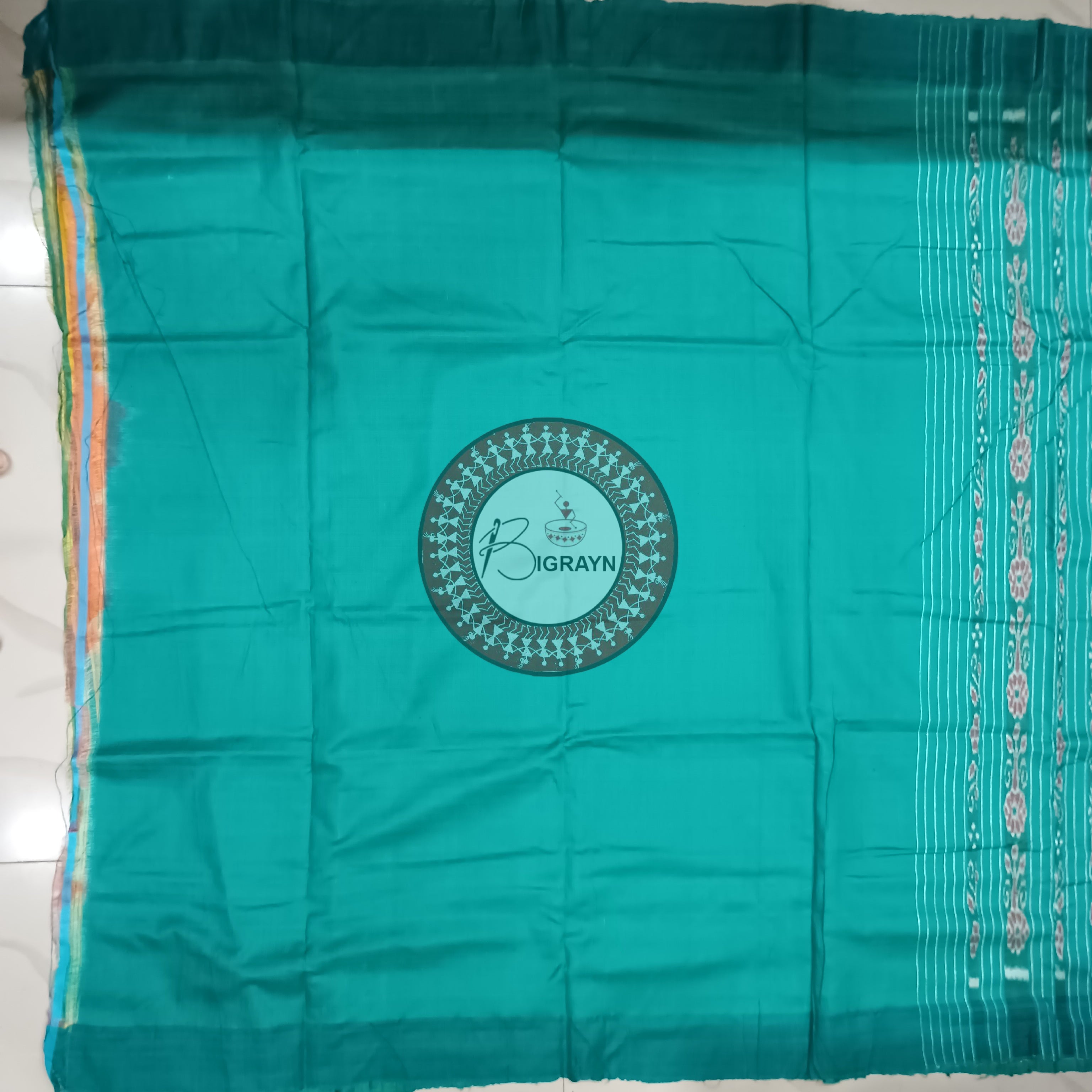 Mustard Yellow Green Gopalpur Tussar Silk Saree