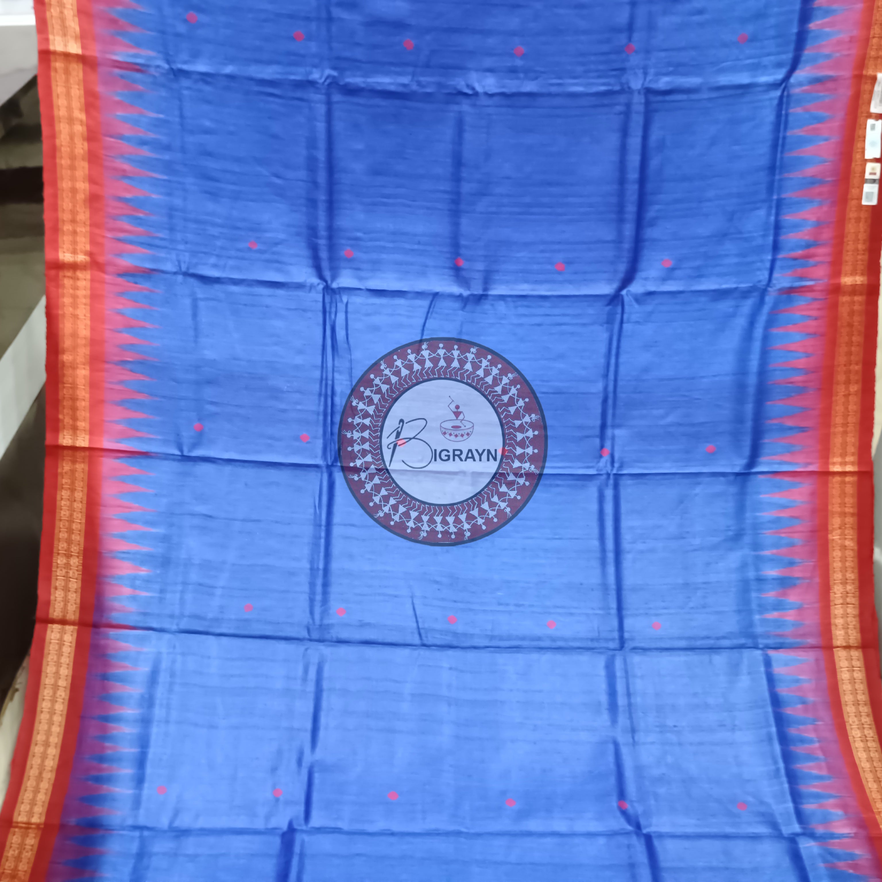 Blue Maroon Gopalpur Tussar Silk Saree