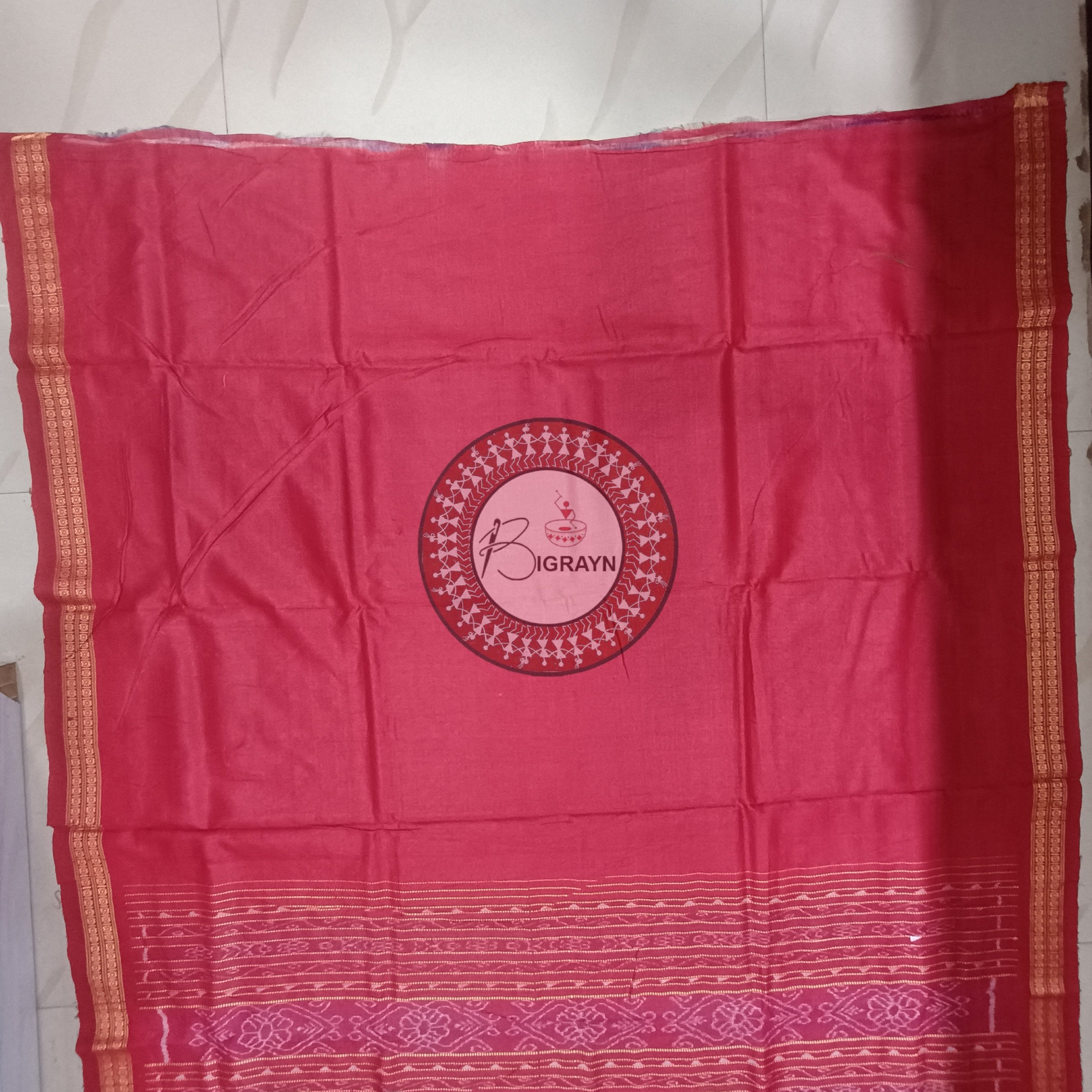Blue Maroon Gopalpur Tussar Silk Saree