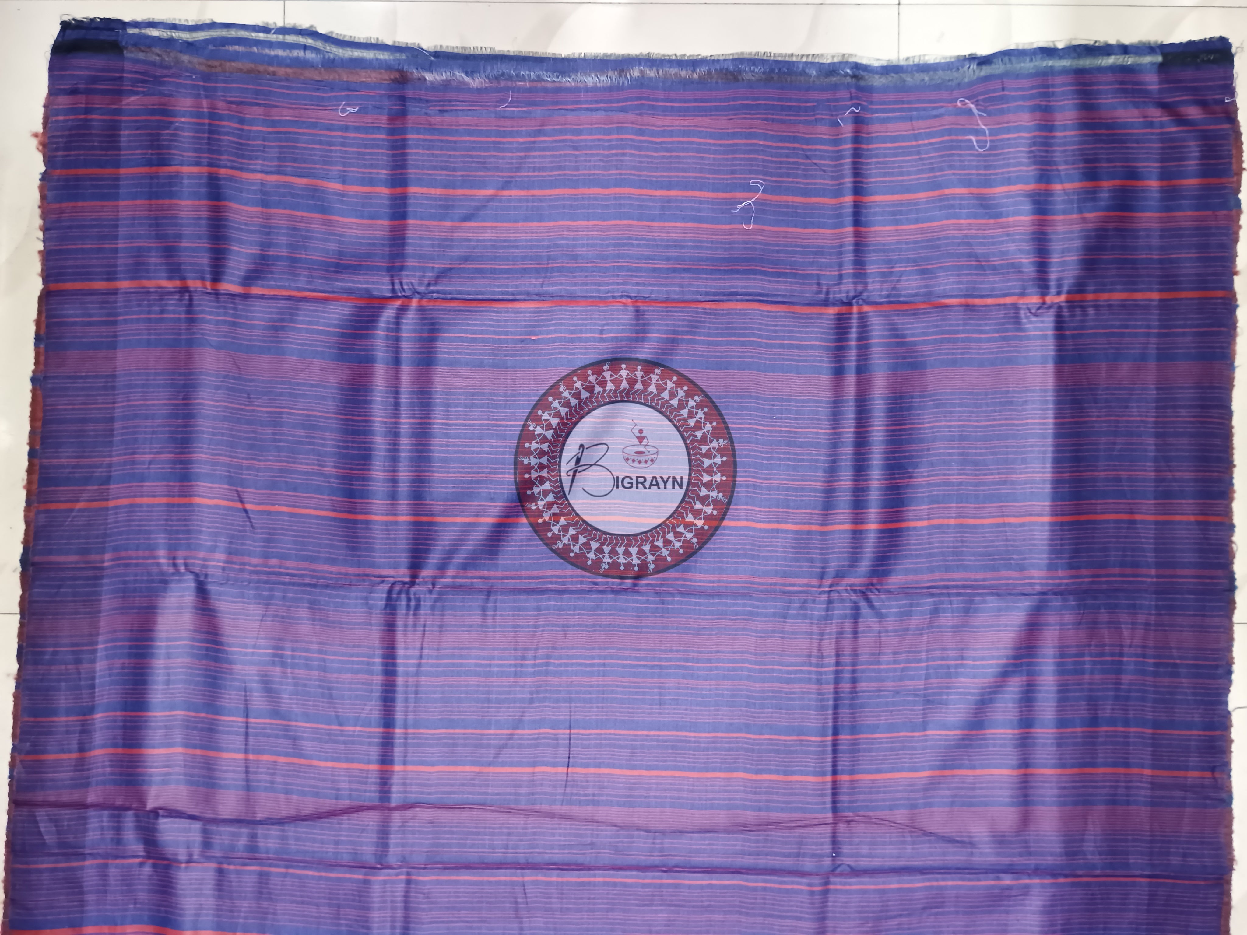 Maroon Blue Gopalpur Tussar Silk Saree
