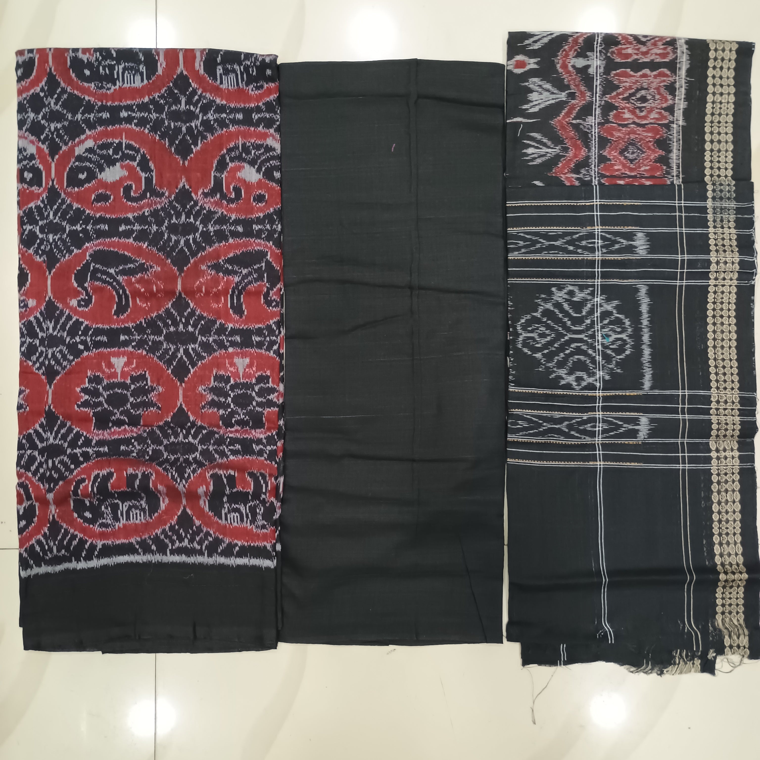 Black Maroon Animal Design Dress Set