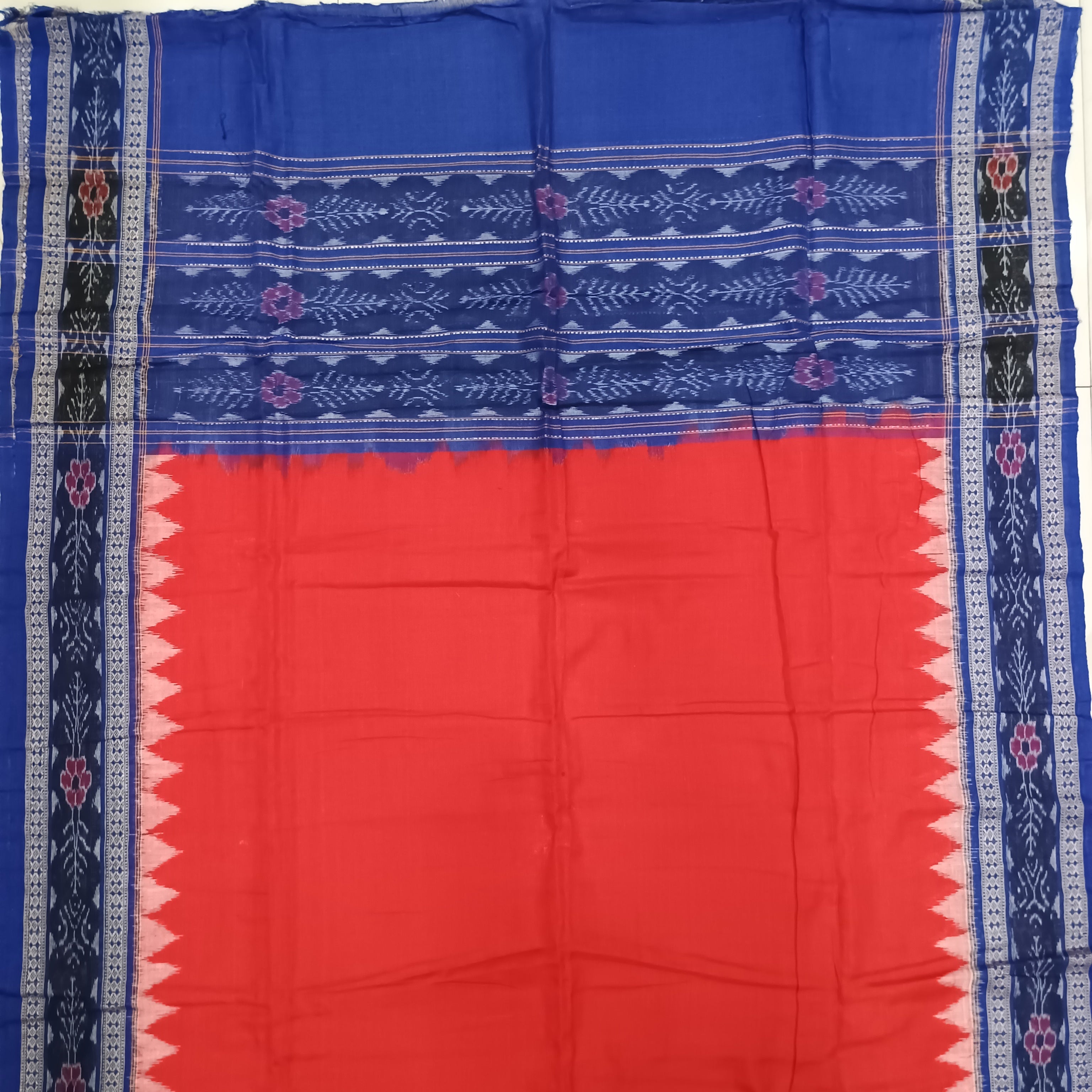 Blue Red Dubby Pasapali Dress Set