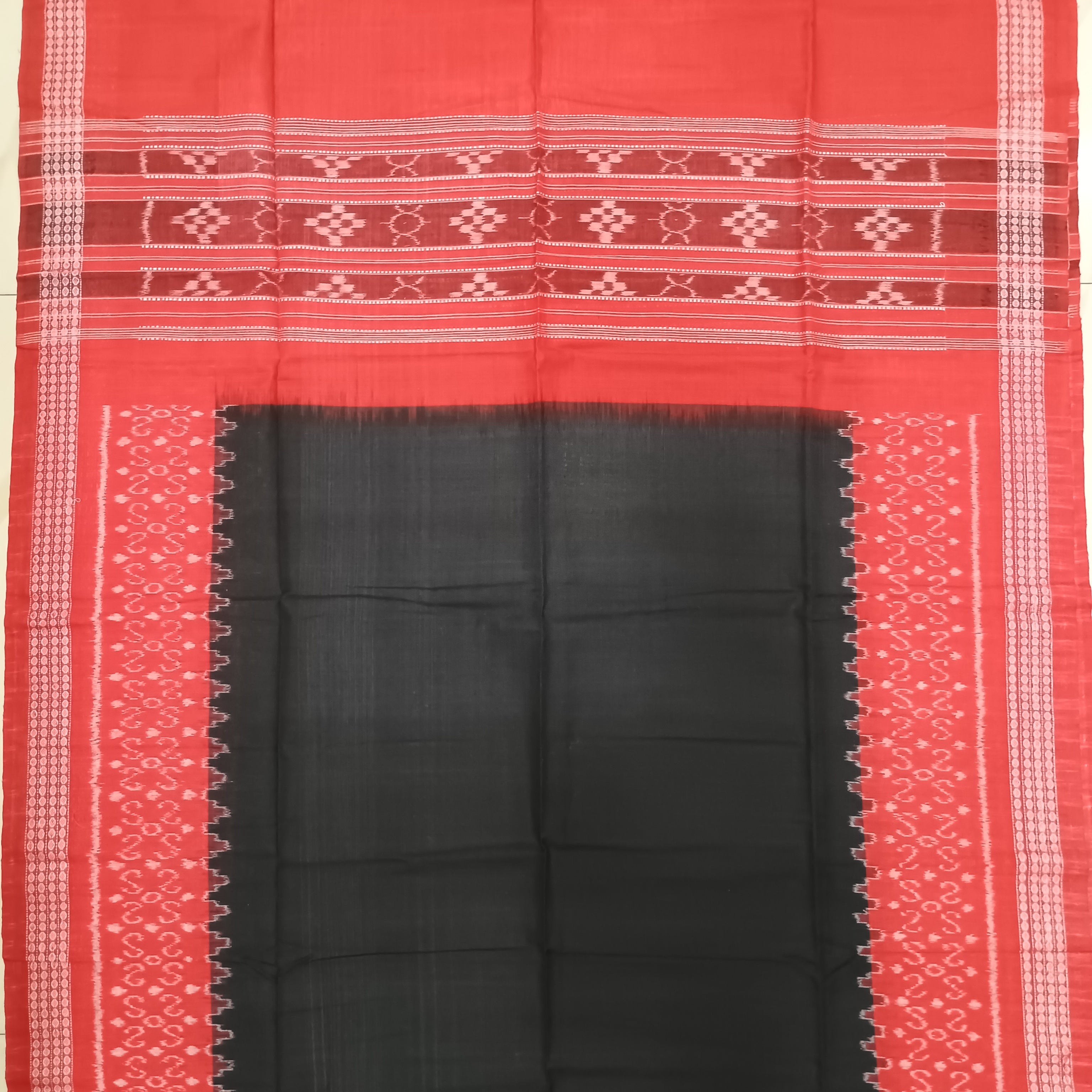 Red Black Lata Design Dress Set