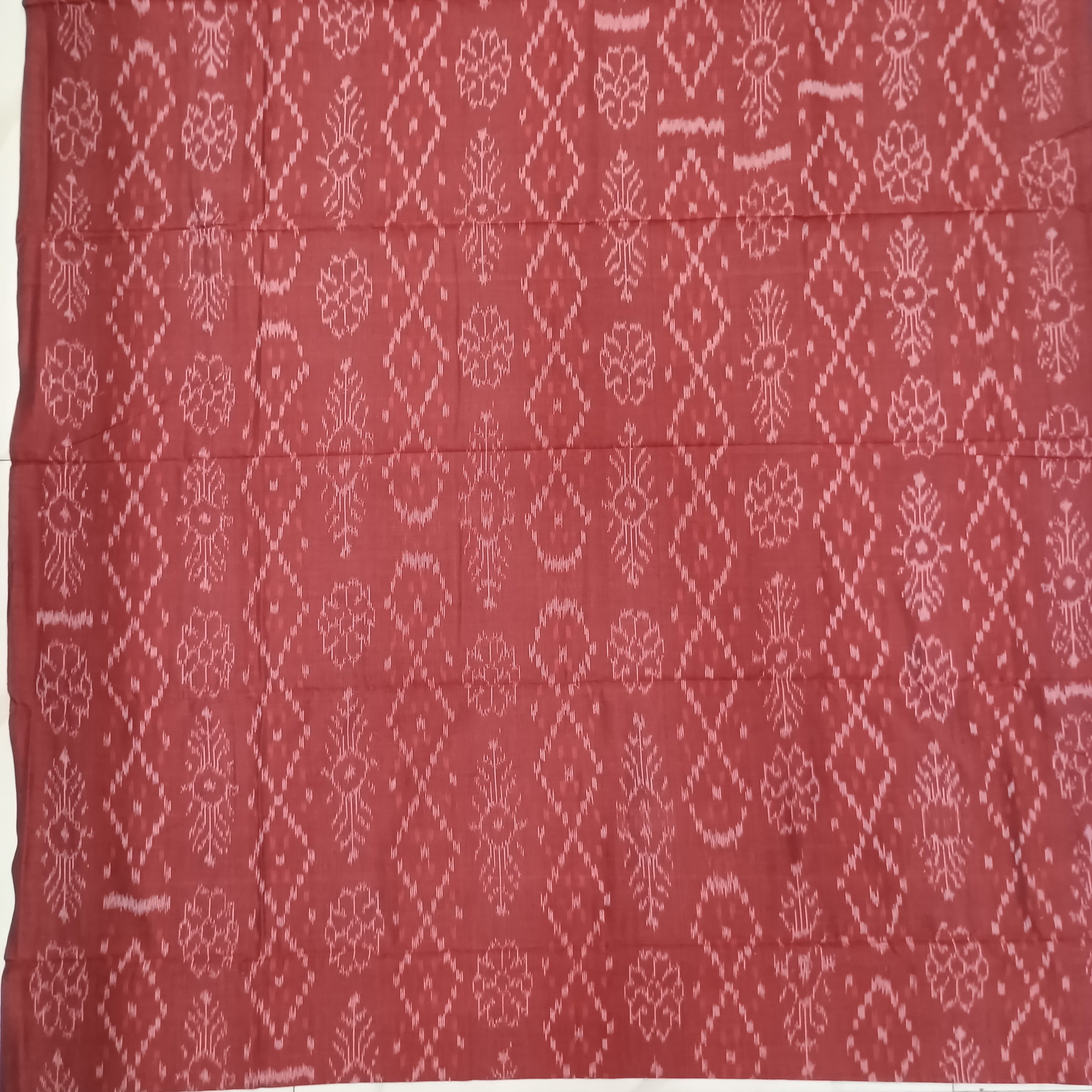 Maroon Yellow Ikat Design Dress Set