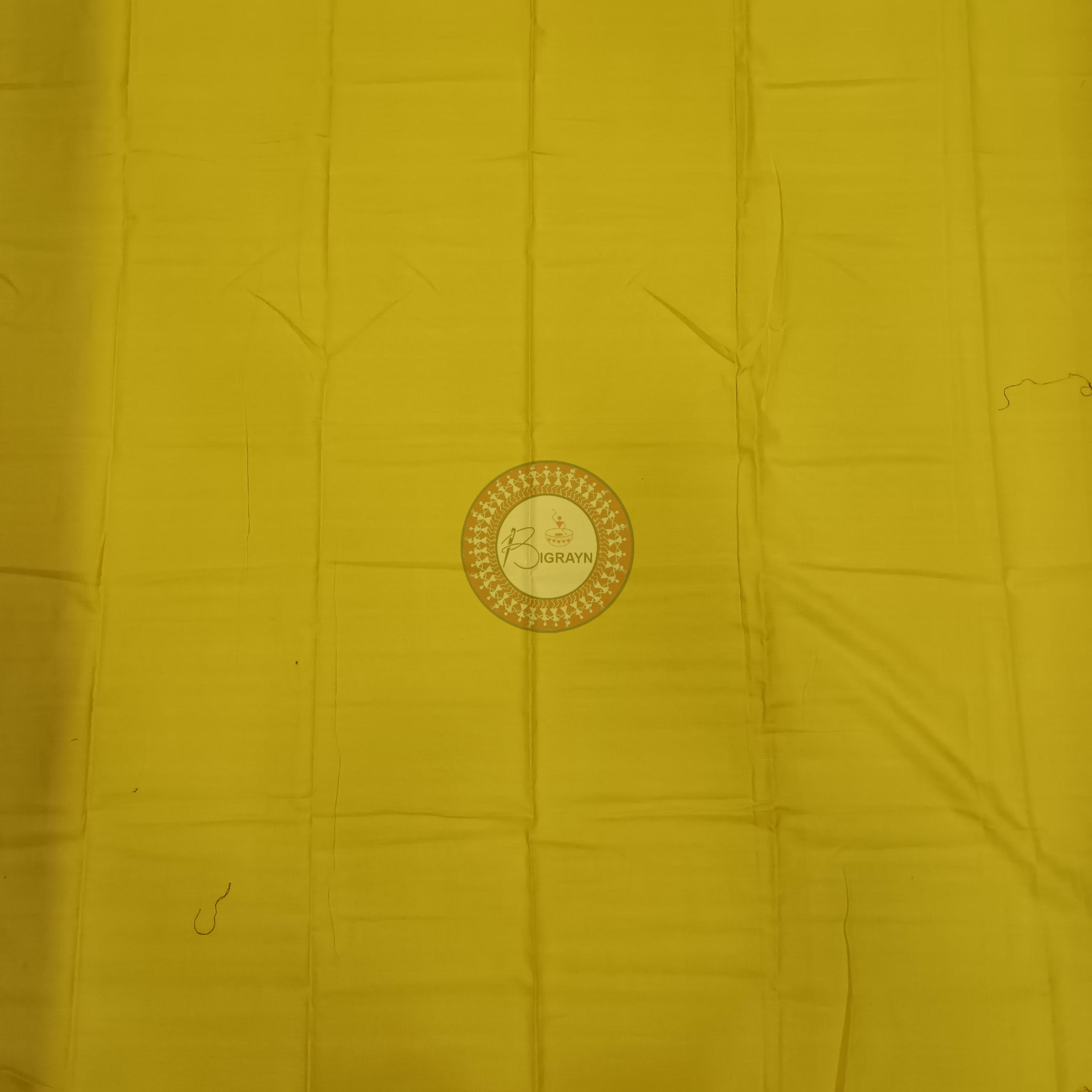 Blue Yellow Handwoven Odisha Ikat Unstitched Dress Material Set (Top 2.5m, Bottom 2m, Dupatta 2.5m)