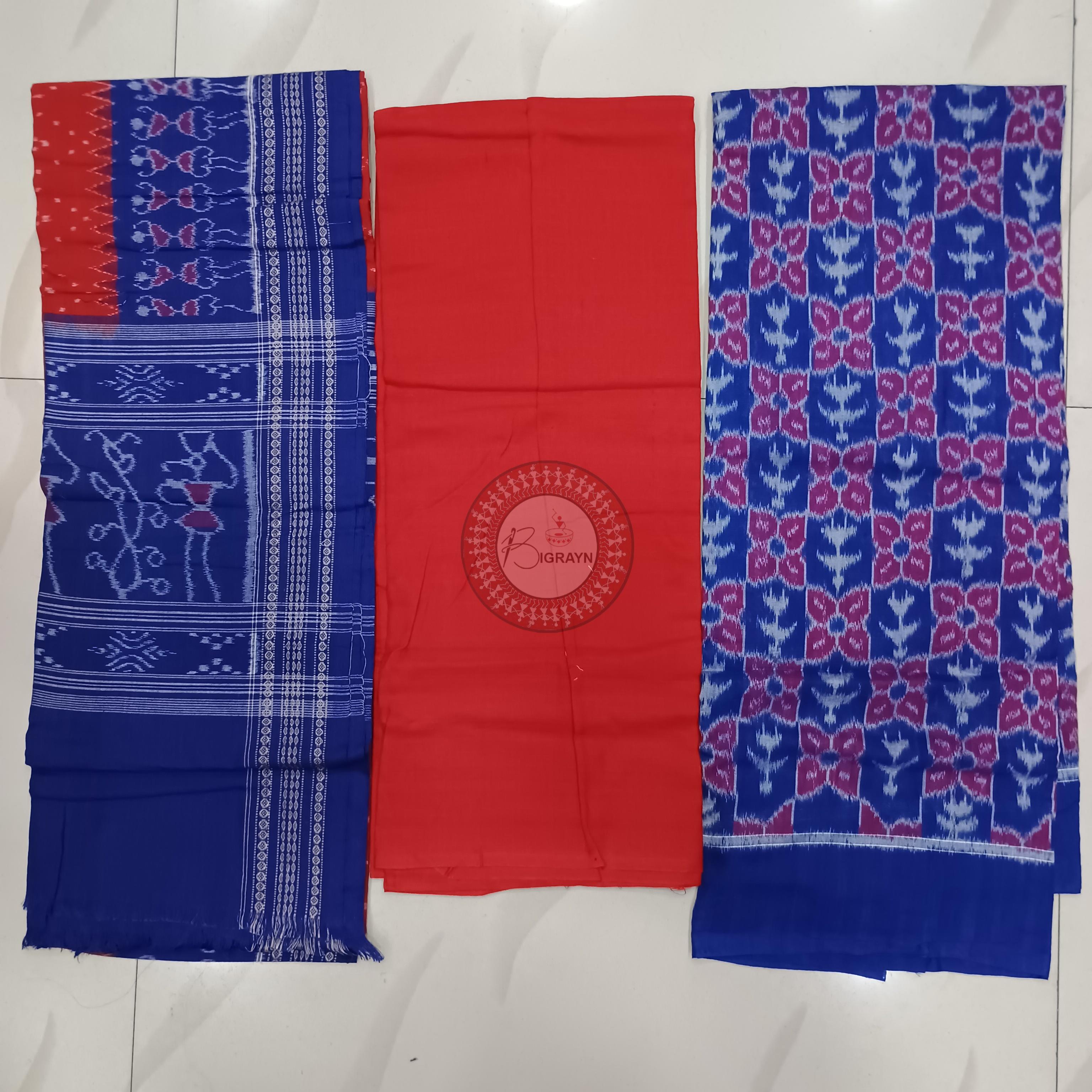 Blue Red Tribal Design Dress Set