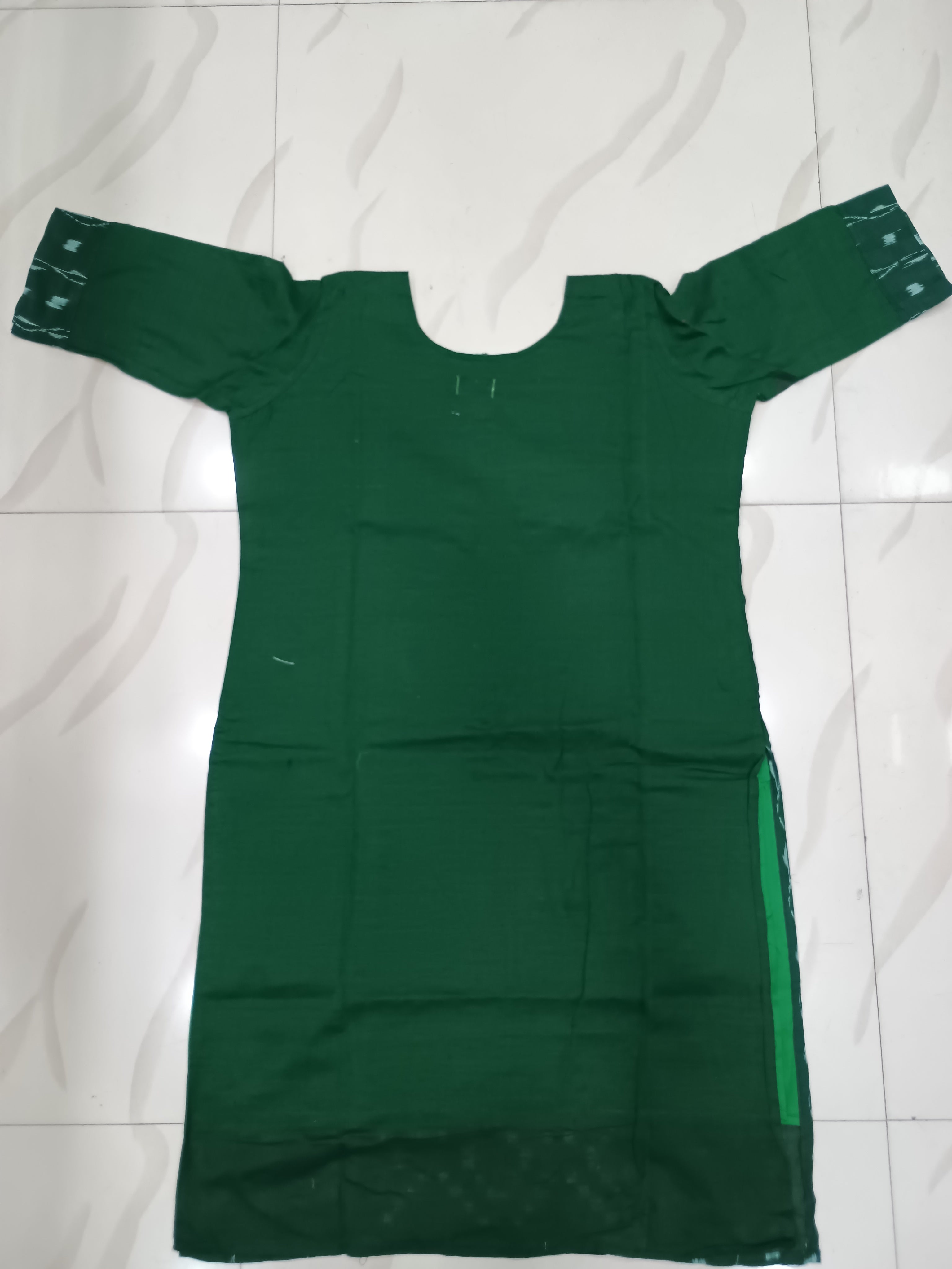 Green Black Pasapali Designer A-Line Kurti
