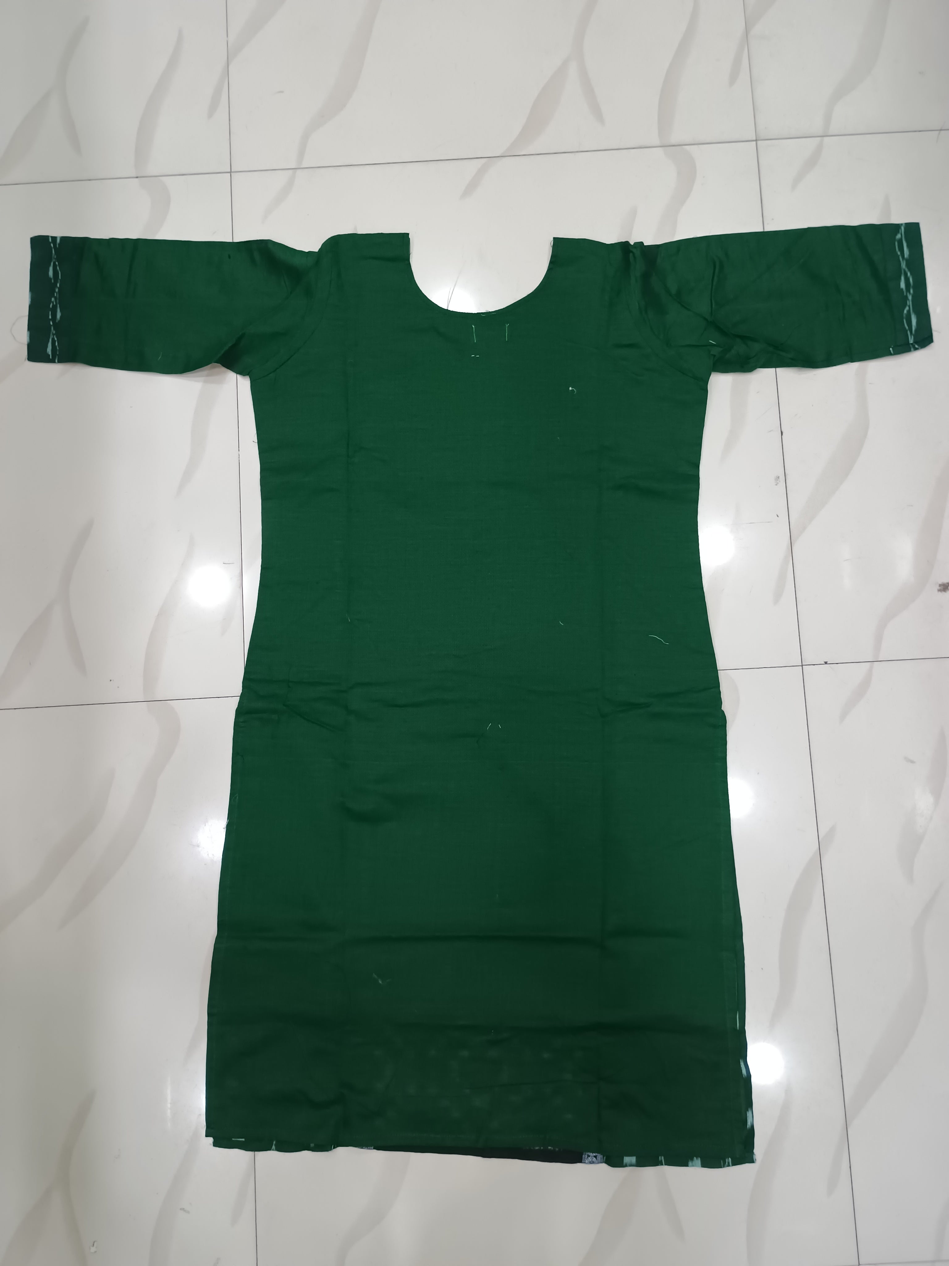 Green Black Cross Pasapali Designer A-Line Kurti