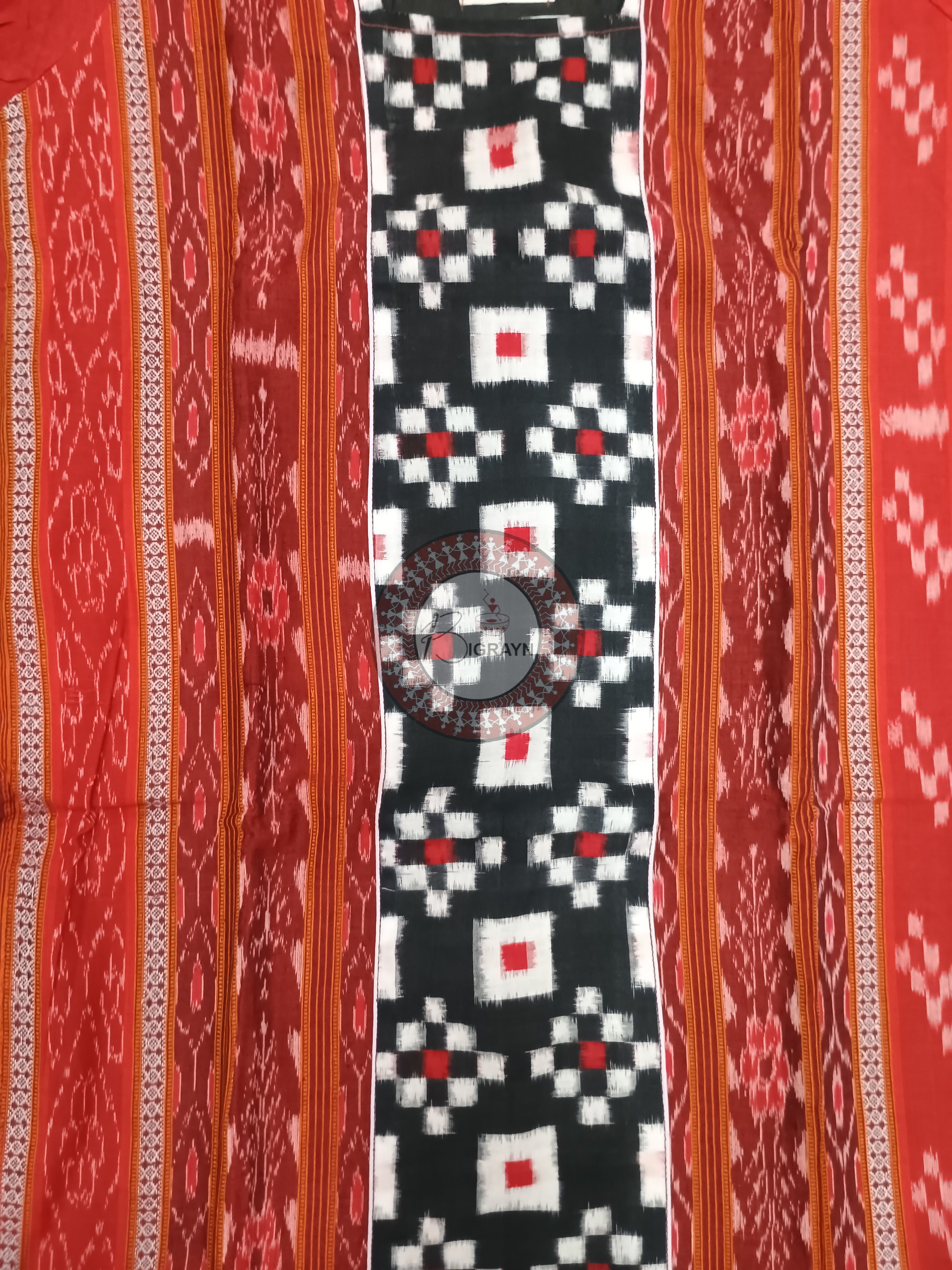 Red Black Pasapali Designer A-Line Kurti