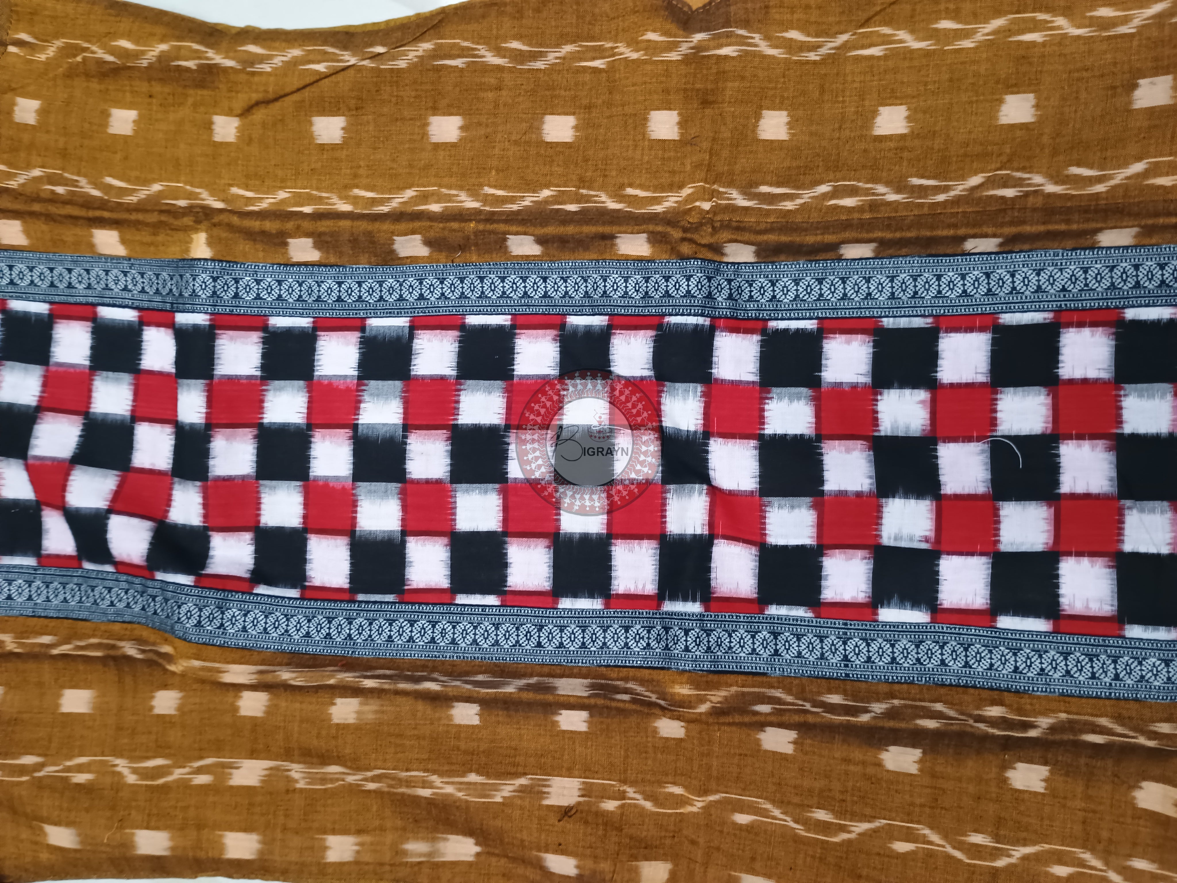 Mustard Yellow White Pasapali Designer A-Line Kurti