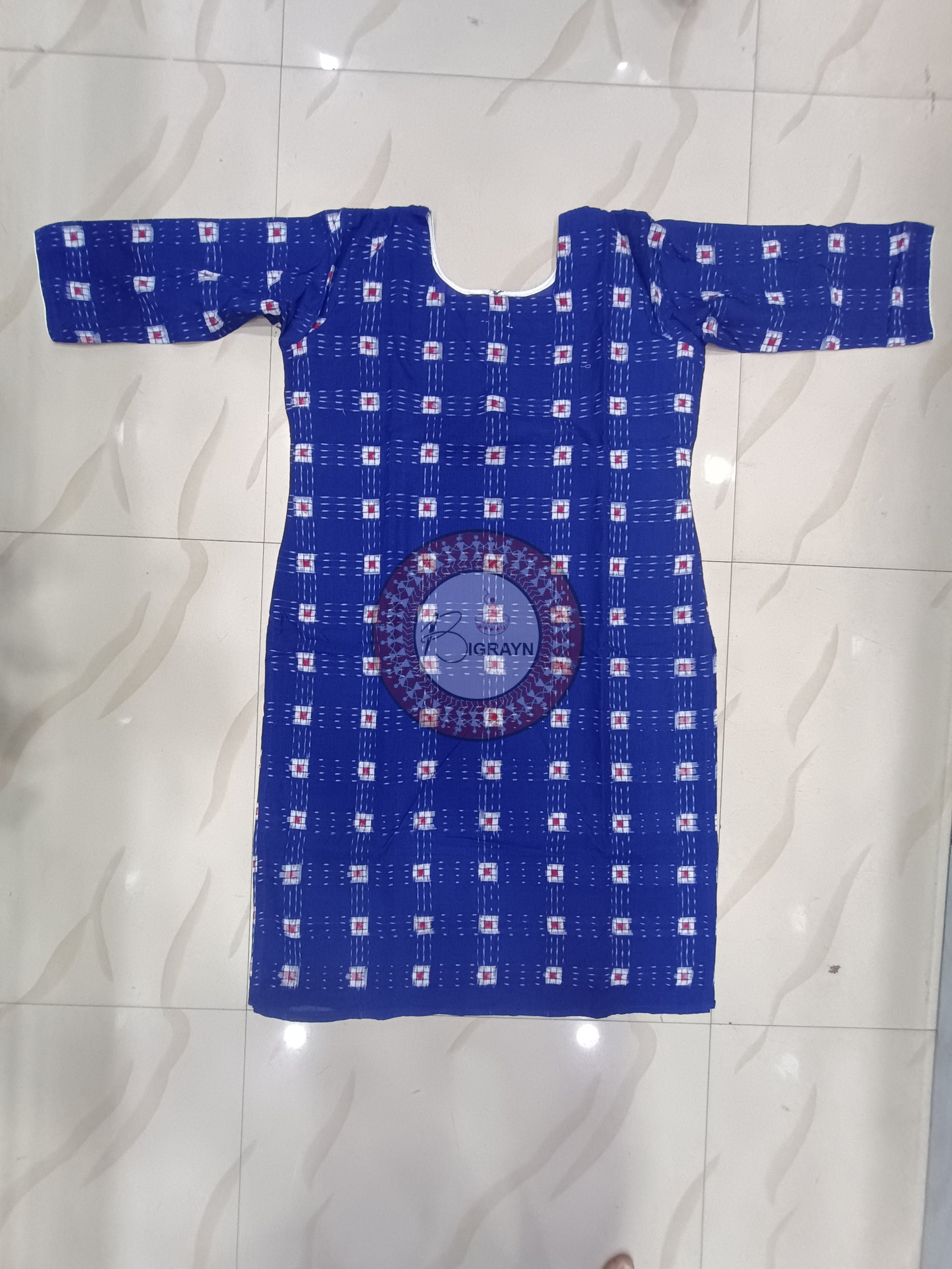 Blue Pasapali Designer A-Line Kurti
