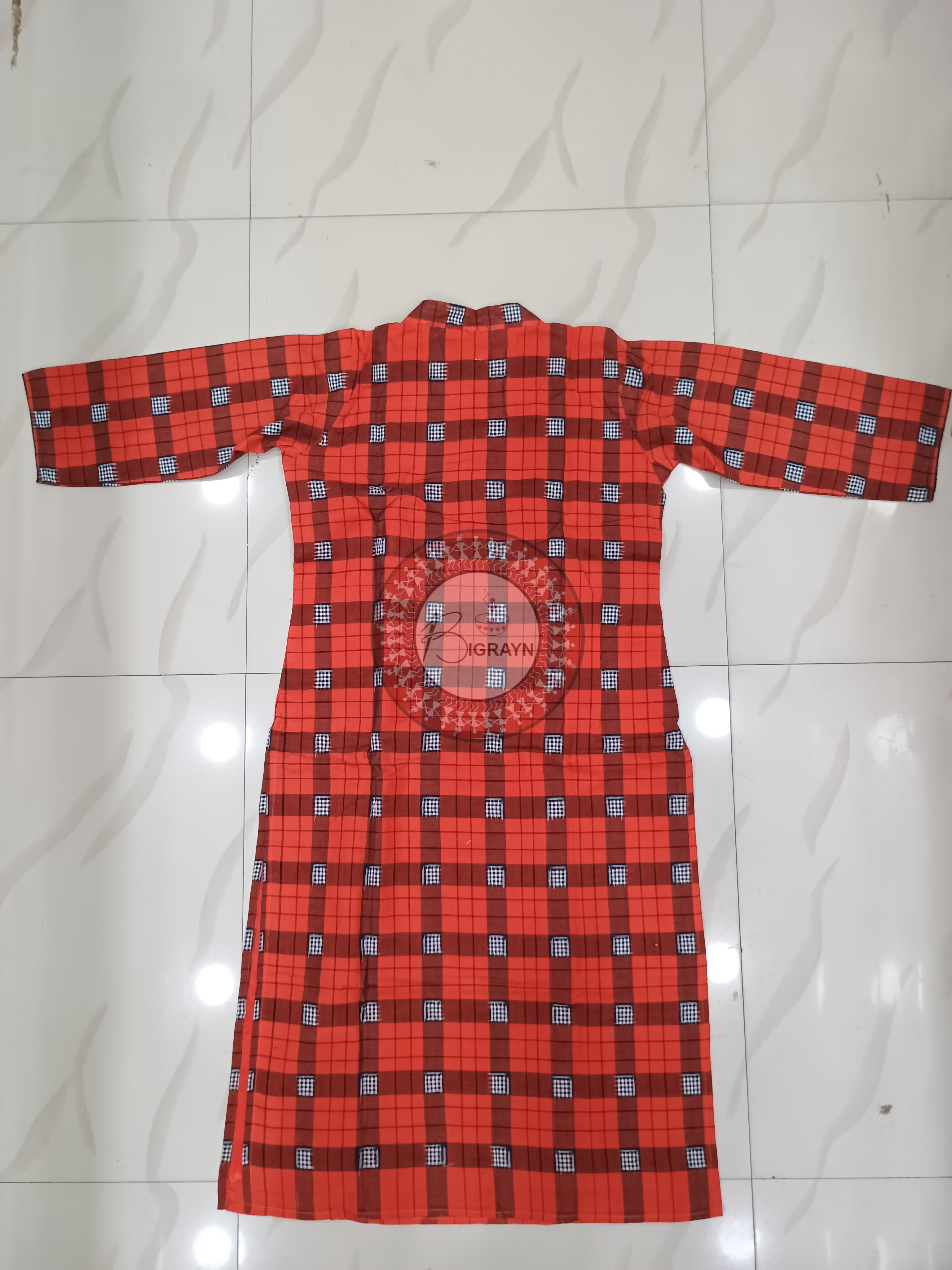 Rust Pasapali Designer A-Line Kurti